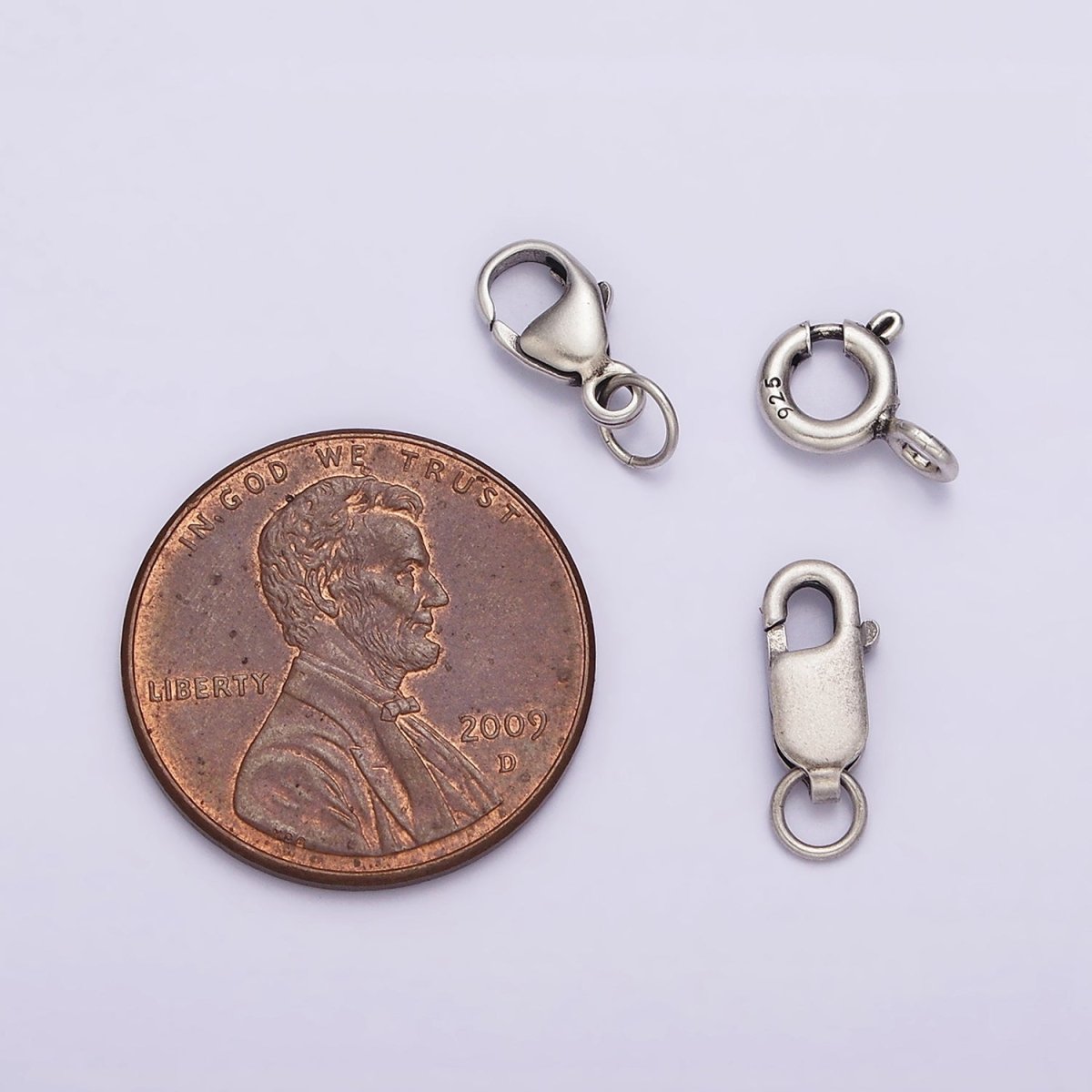 1x Sterling Silver Clasp 925 Sterling Silver Lobster Clasp End Clasp Supply for Jewelry Making Oxidized Silver Antique Looking Clasp SL-295 SL-296 SL-297