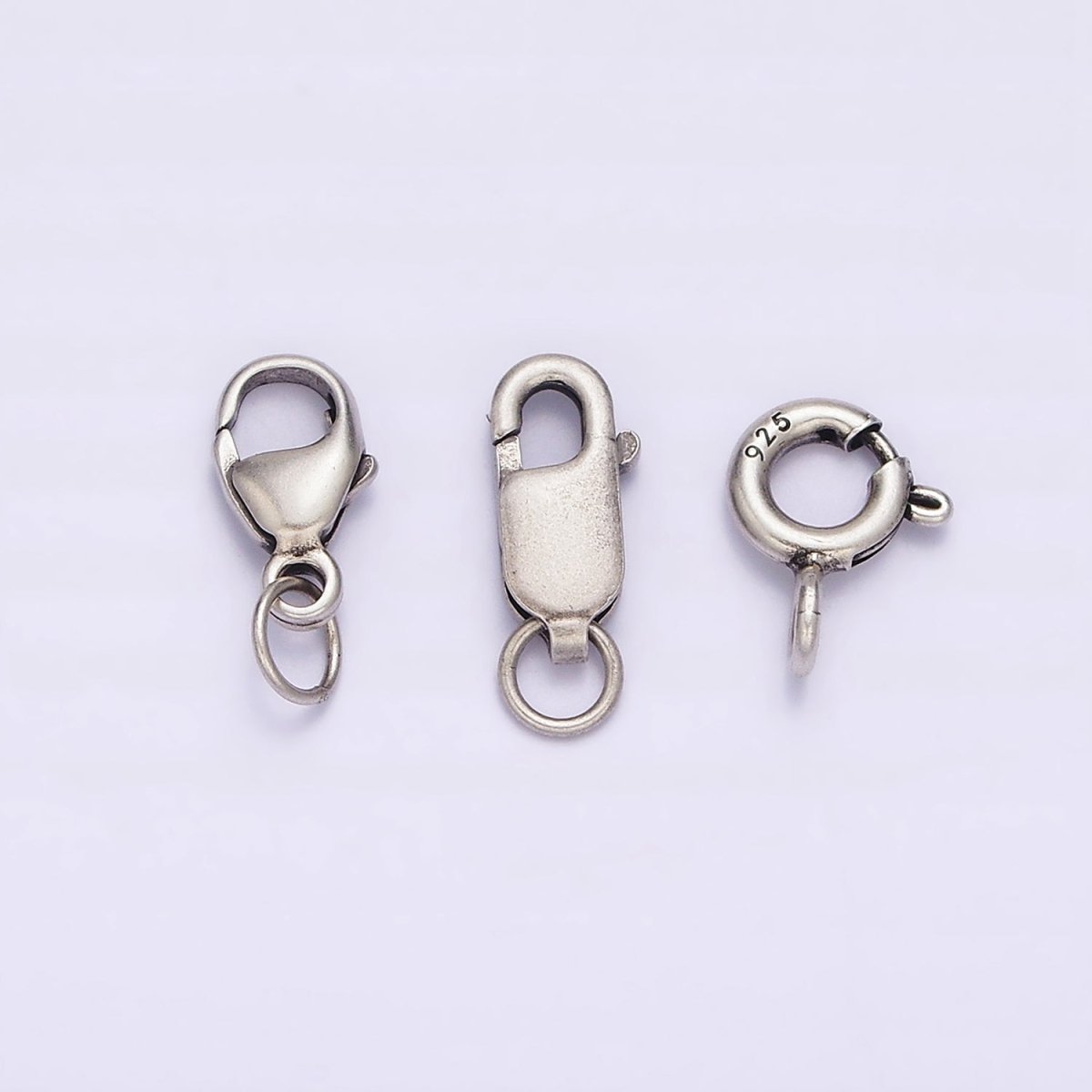 1x Sterling Silver Clasp 925 Sterling Silver Lobster Clasp End Clasp Supply for Jewelry Making Oxidized Silver Antique Looking Clasp SL-295 SL-296 SL-297