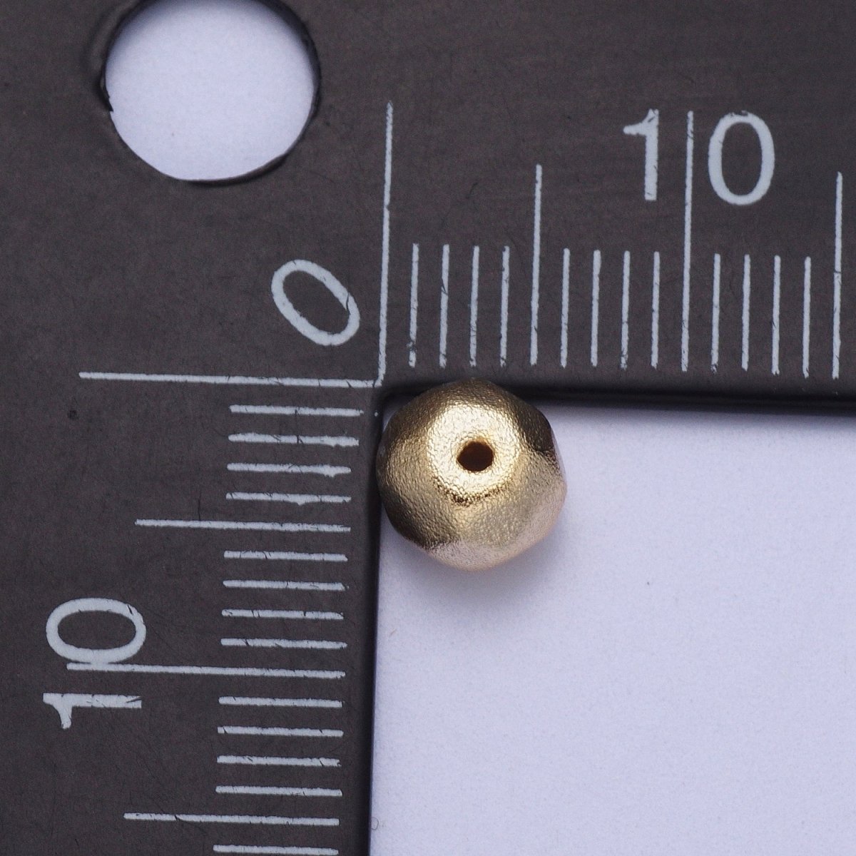 20 Pieces 4mm, 6mm, 8mm Round Textured Geometric Gold Matte Bean Bead | B-391