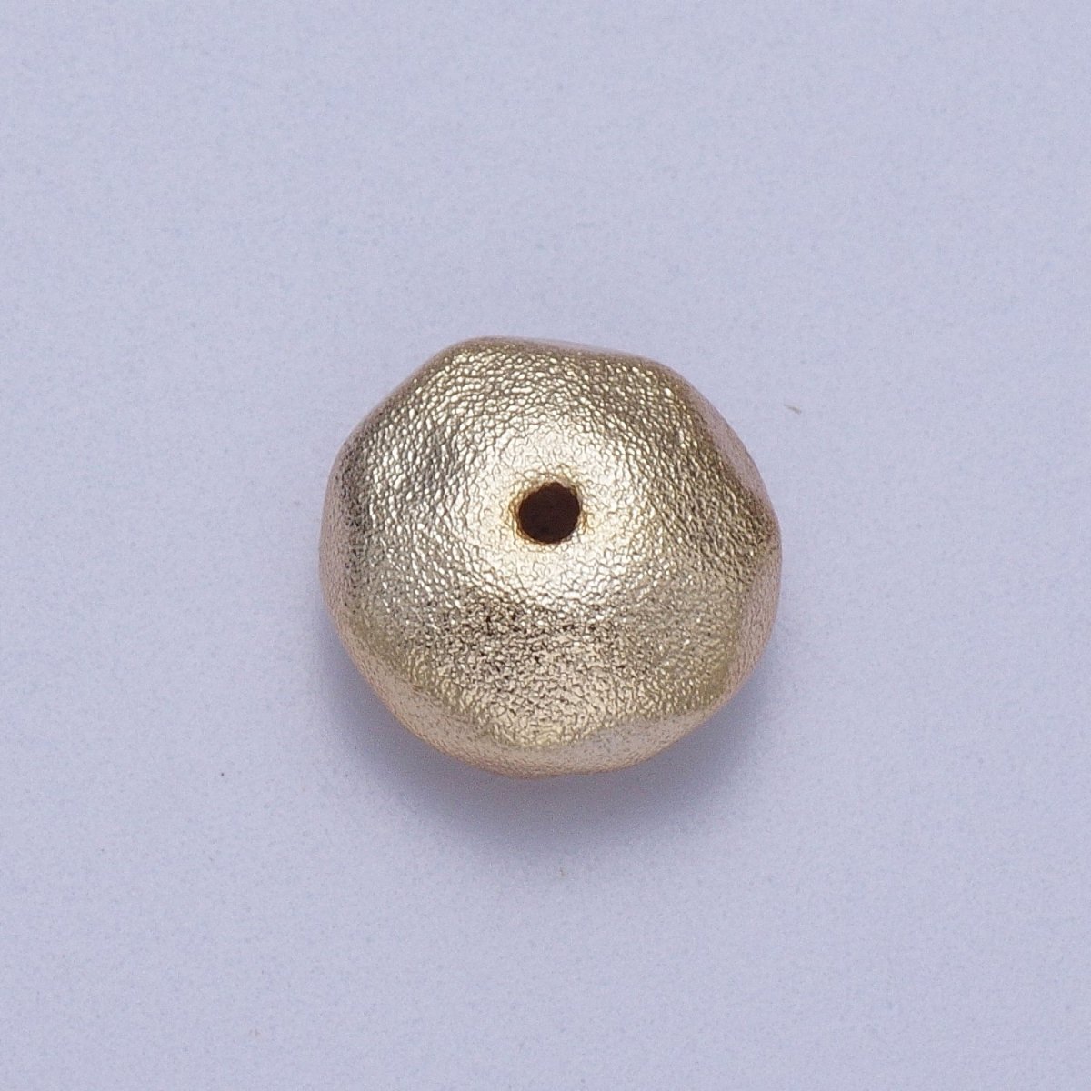 20 Pieces 6mm, 8mm Dented Round Geometric Matte Gold Bead | B-437 B-444