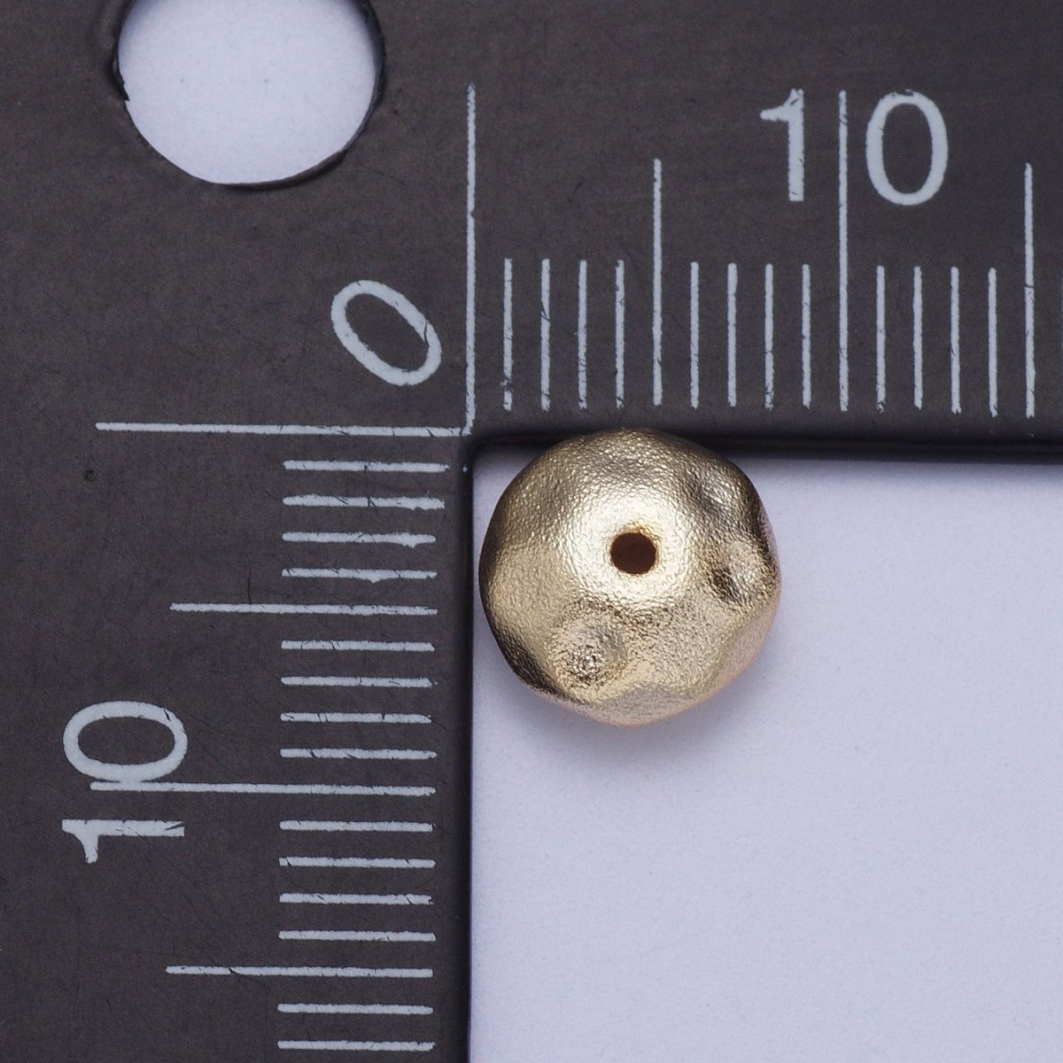 20 Pieces 6mm, 8mm Dented Round Geometric Matte Gold Bead | B-437 B-444