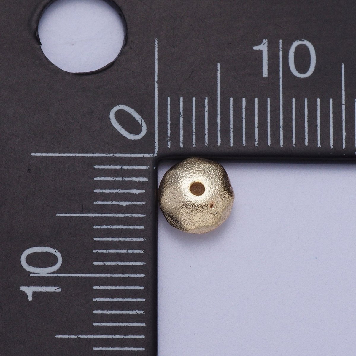 20 Pieces 6mm, 8mm Dented Round Geometric Matte Gold Bead | B-437 B-444