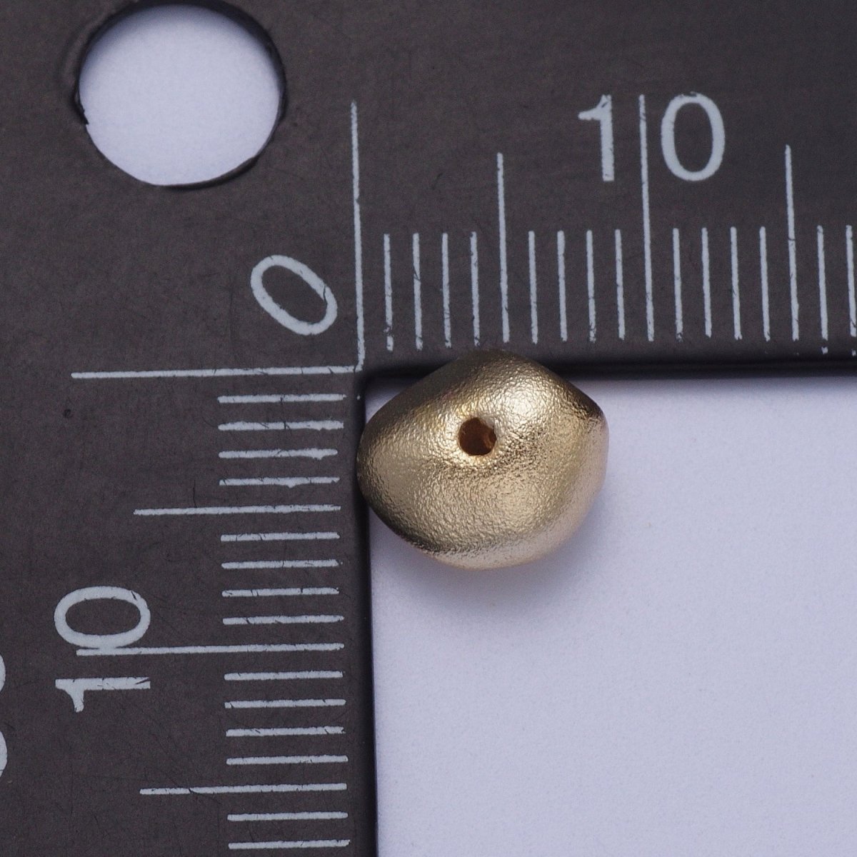 20 Pieces Gold Matte Geometric Abstract 8.5mm Nugget Bead | B-496 - DLUXCA