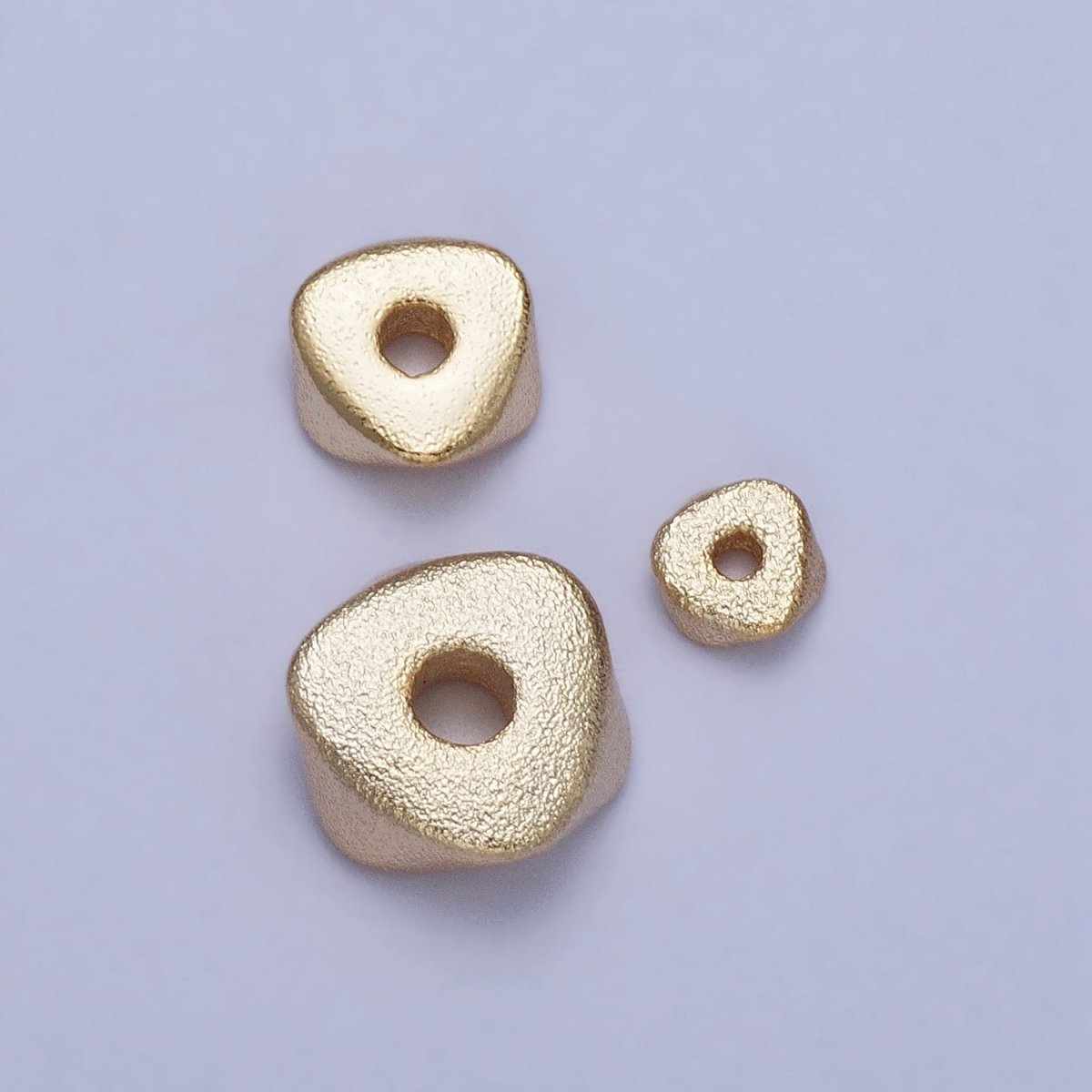 20 Pieces Matte Gold 8mm, 6mm, 4mm Triangle Geometric Beads | B-273 B-308 B-309