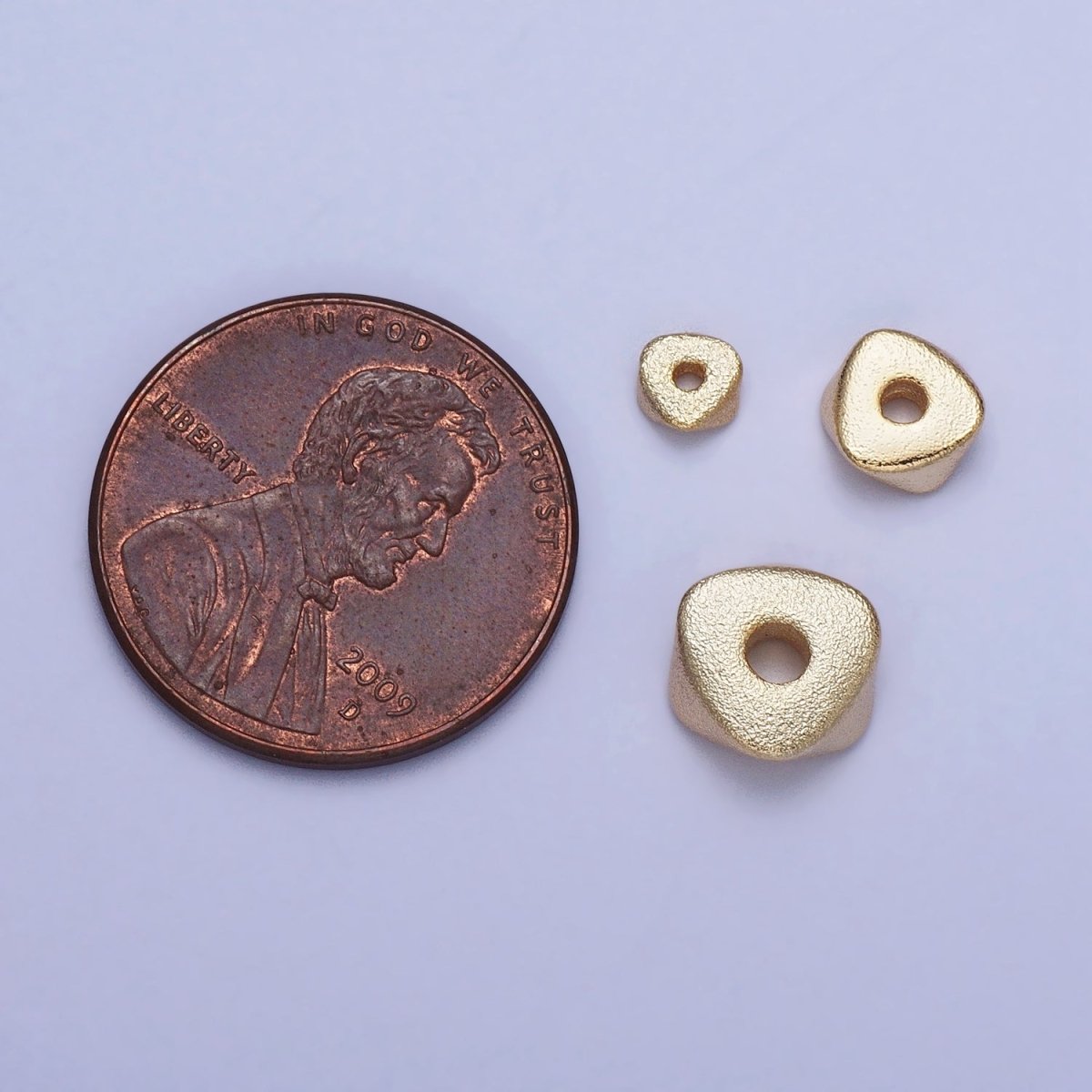 20 Pieces Matte Gold 8mm, 6mm, 4mm Triangle Geometric Beads | B-273 B-308 B-309