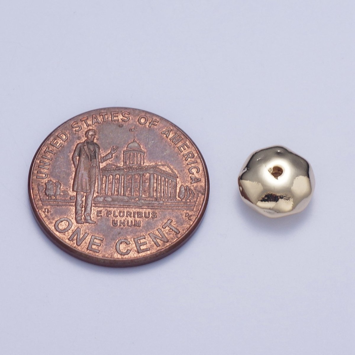 20 Pieces Pack 8mm Round Dented Geometric Spacer Bead Jewelry Making in Gold & Silver | W-930 W-931