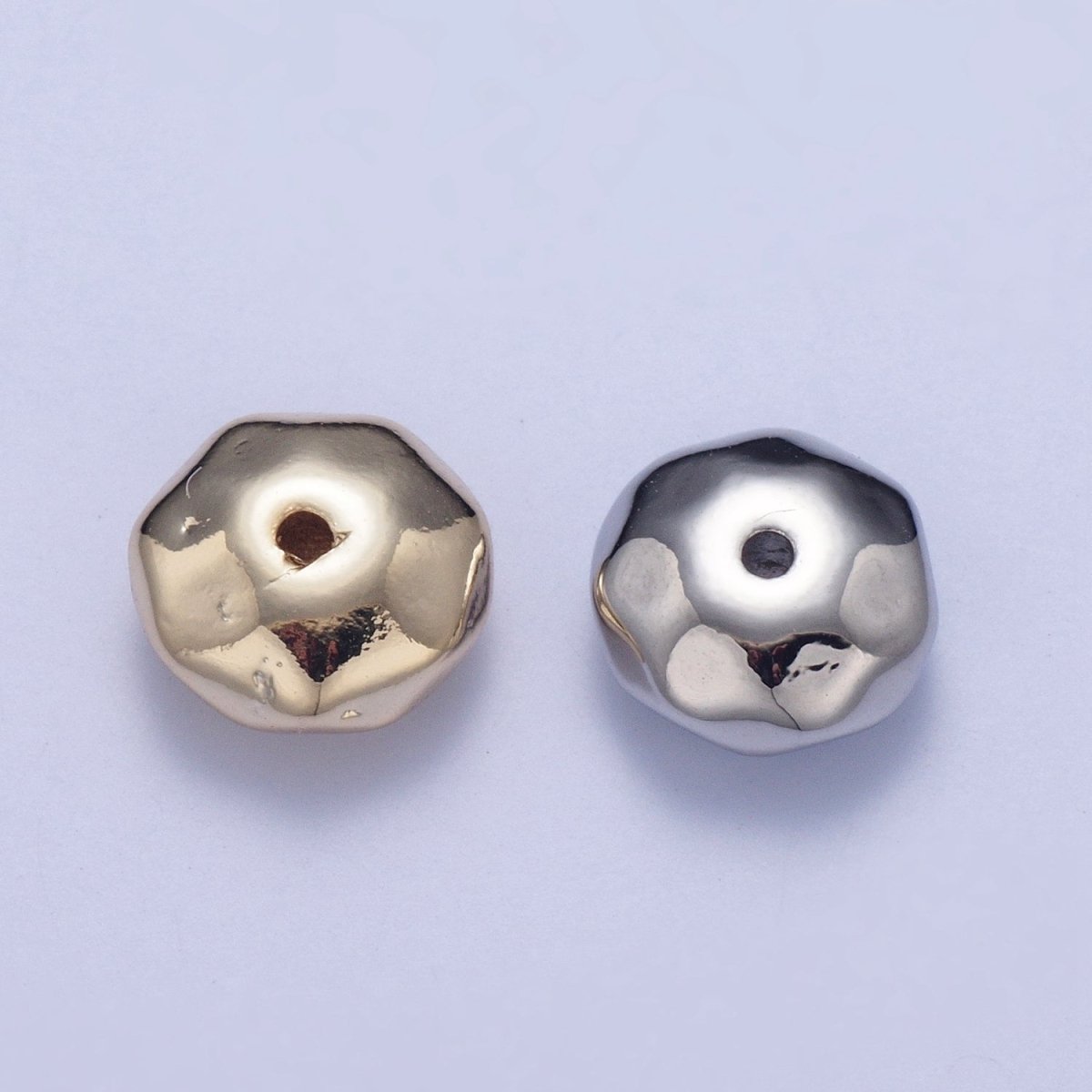 20 Pieces Pack 8mm Round Dented Geometric Spacer Bead Jewelry Making in Gold & Silver | W-930 W-931
