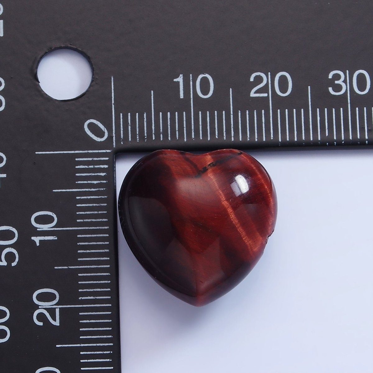 20mm Natural Gemstone Heart Charm Puffy Heart Natural Stone | B886 - B892