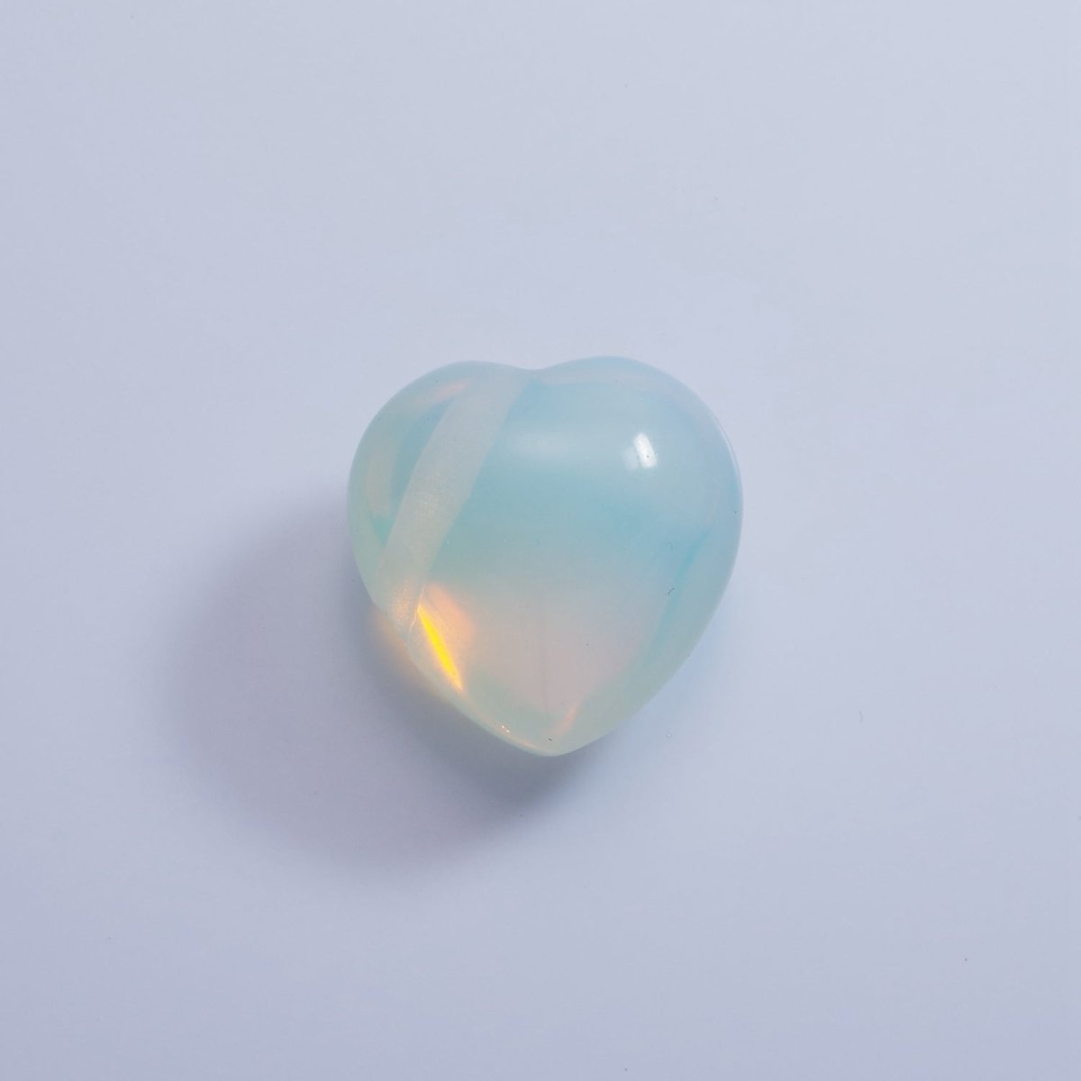 20mm Natural Gemstone Heart Charm Puffy Heart Natural Stone | B886 - B892