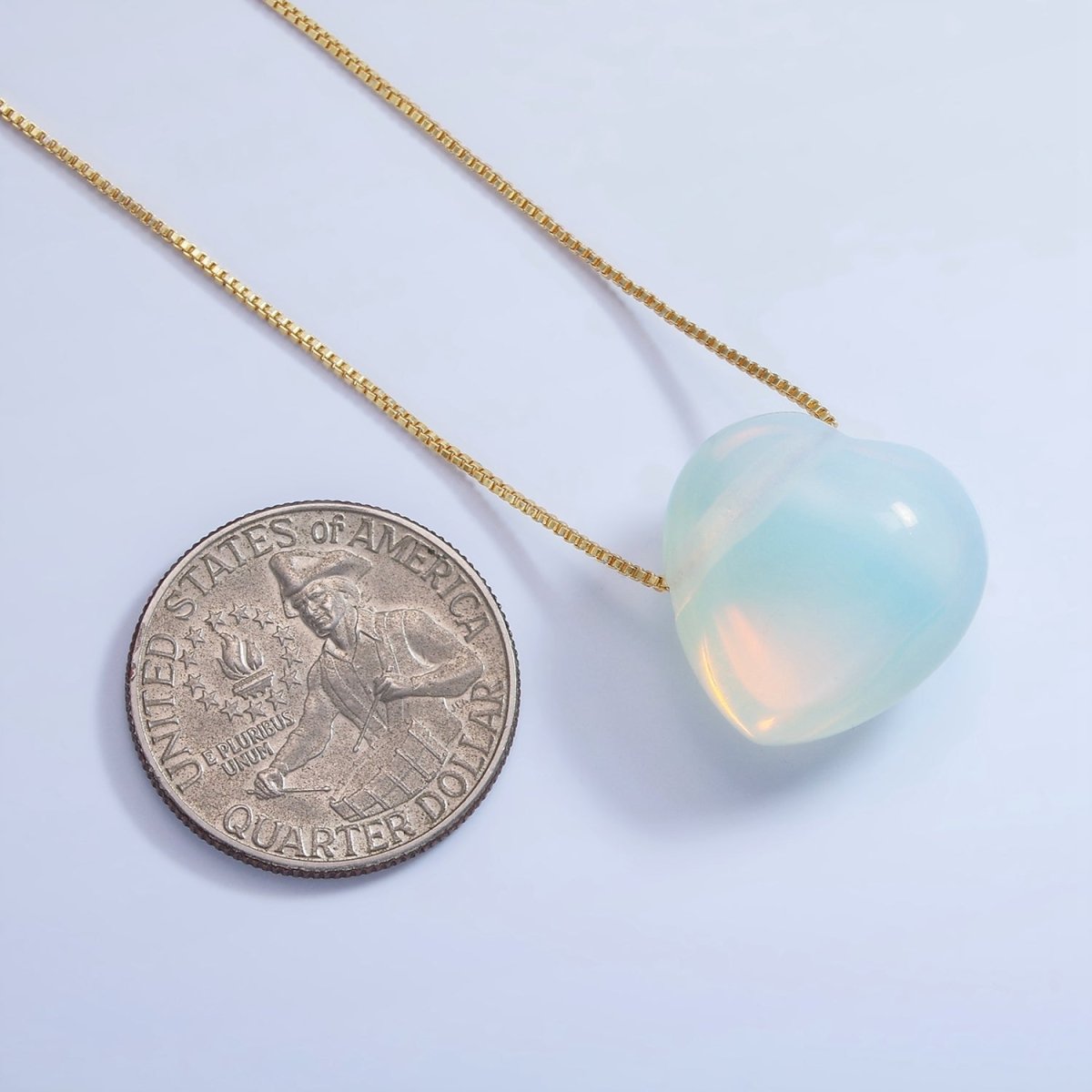 20mm Natural Gemstone Heart Charm Puffy Heart Natural Stone | B886 - B892