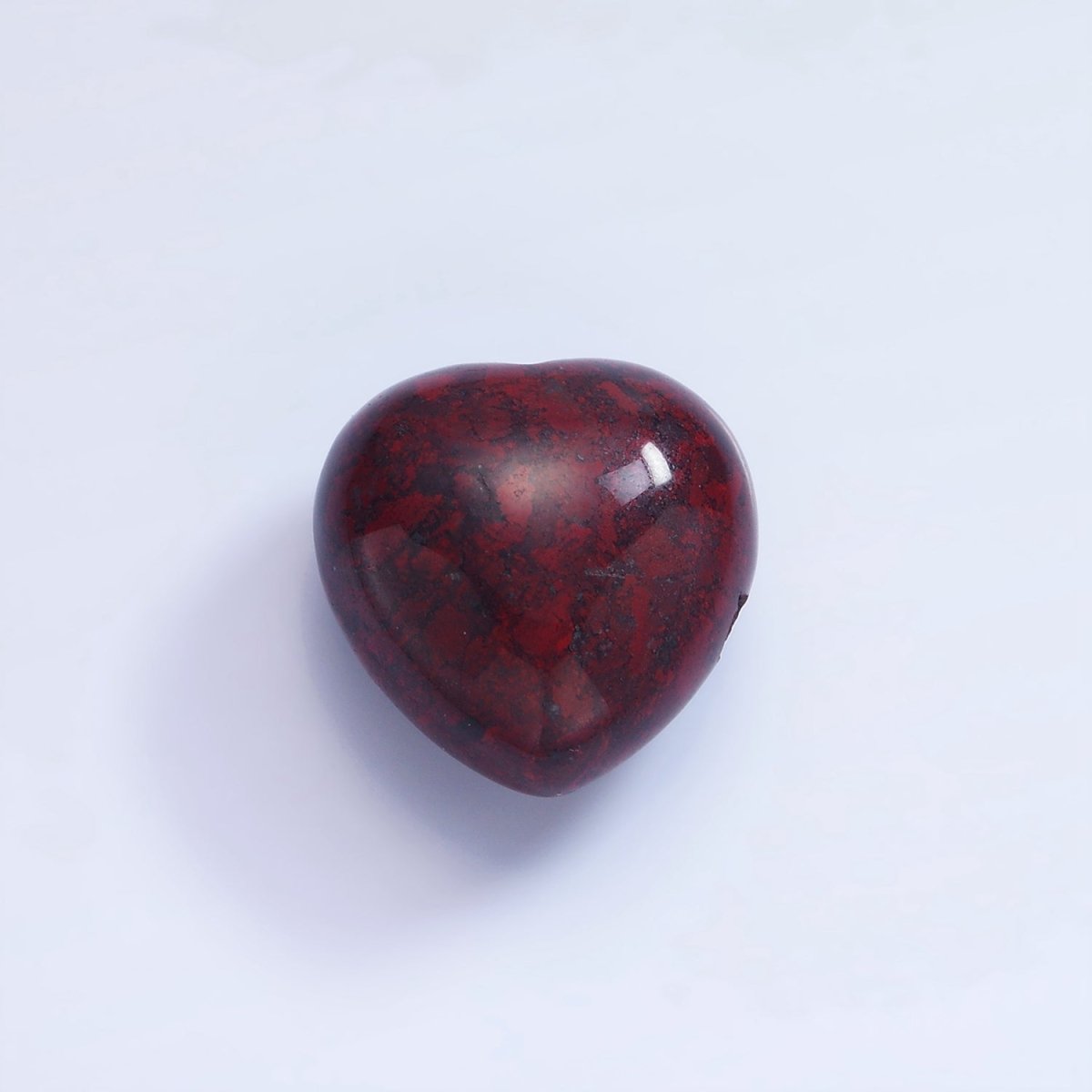 20mm Natural Gemstone Heart Charm Puffy Heart Natural Stone | B886 - B892
