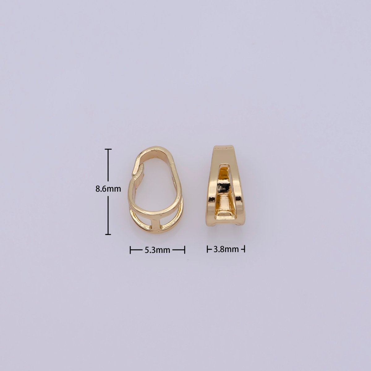 20x Bail For Pendant Snap-on for Pendant, Clip On Bail for Necklace Jewelry Making Bulk Wholesale Findings 18K Gold Filled 8.6x5.3mm - DLUXCA