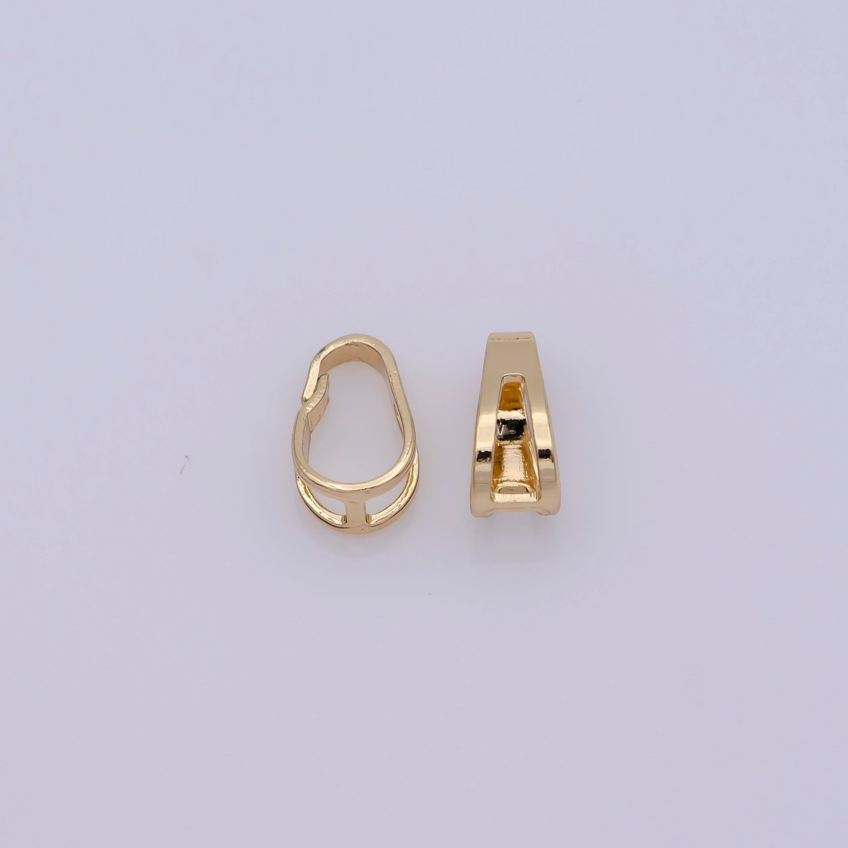 20x Bail For Pendant Snap-on for Pendant, Clip On Bail for Necklace Jewelry Making Bulk Wholesale Findings 18K Gold Filled 8.6x5.3mm - DLUXCA