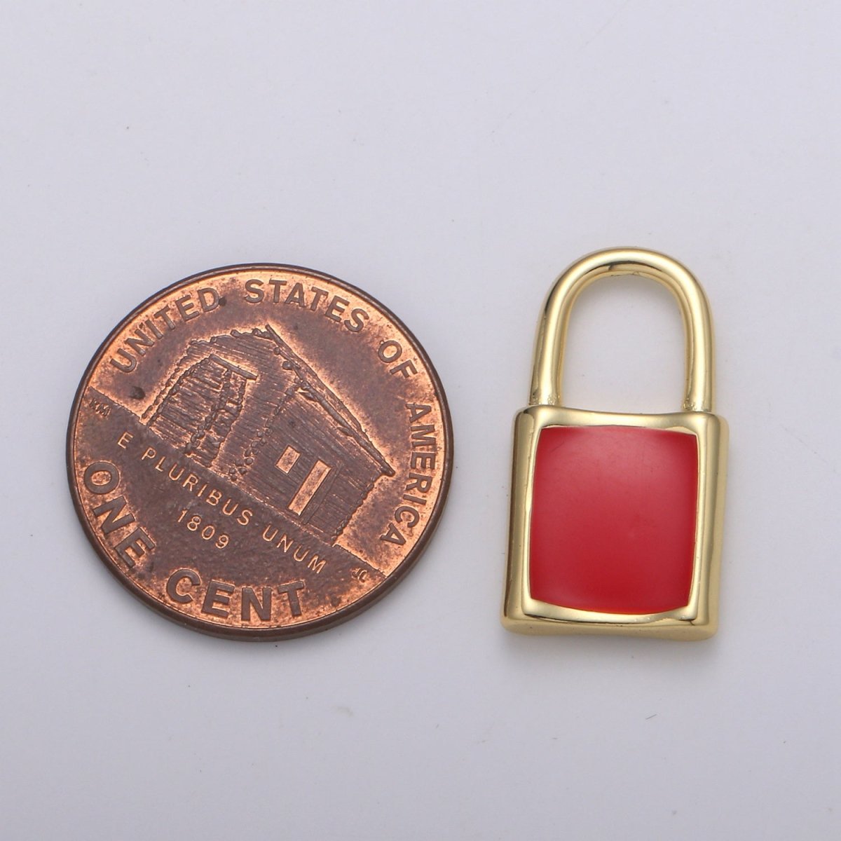 20x10.5mm 14K Gold Filled Padlock Pendants , Enamel Padlock Pendants , Padlock Necklace Charm, DIY Jewelry Supply Bracelet Necklace Findings K-089 - K-091