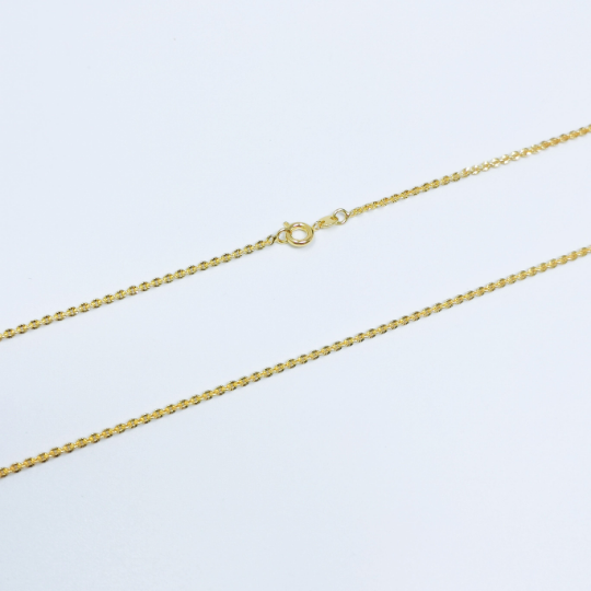 24K Gold Filled 1.5mm Sunburst Cable Chain 18 Inch Layering Necklace | CN-971