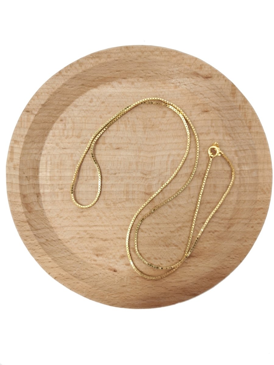 23.6'' ready to wear 24k Gold Filled Square Box Chain Necklace, Layering Dainty Box Chain For Jewelry Making with Pendant Charm Supplies | CN-594  Clearance Pricing