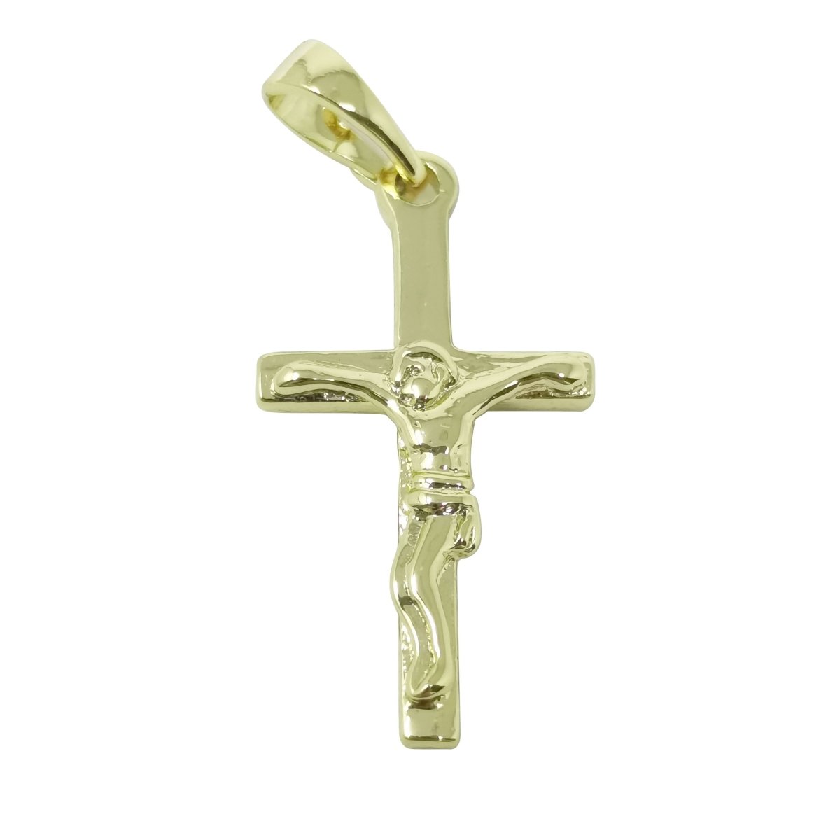 23x13mm Wholesale 14K Gold Filled Jesus on Cross Pendant, Christian Pendant for Necklace Bracelet Anklet Making J-192 - DLUXCA