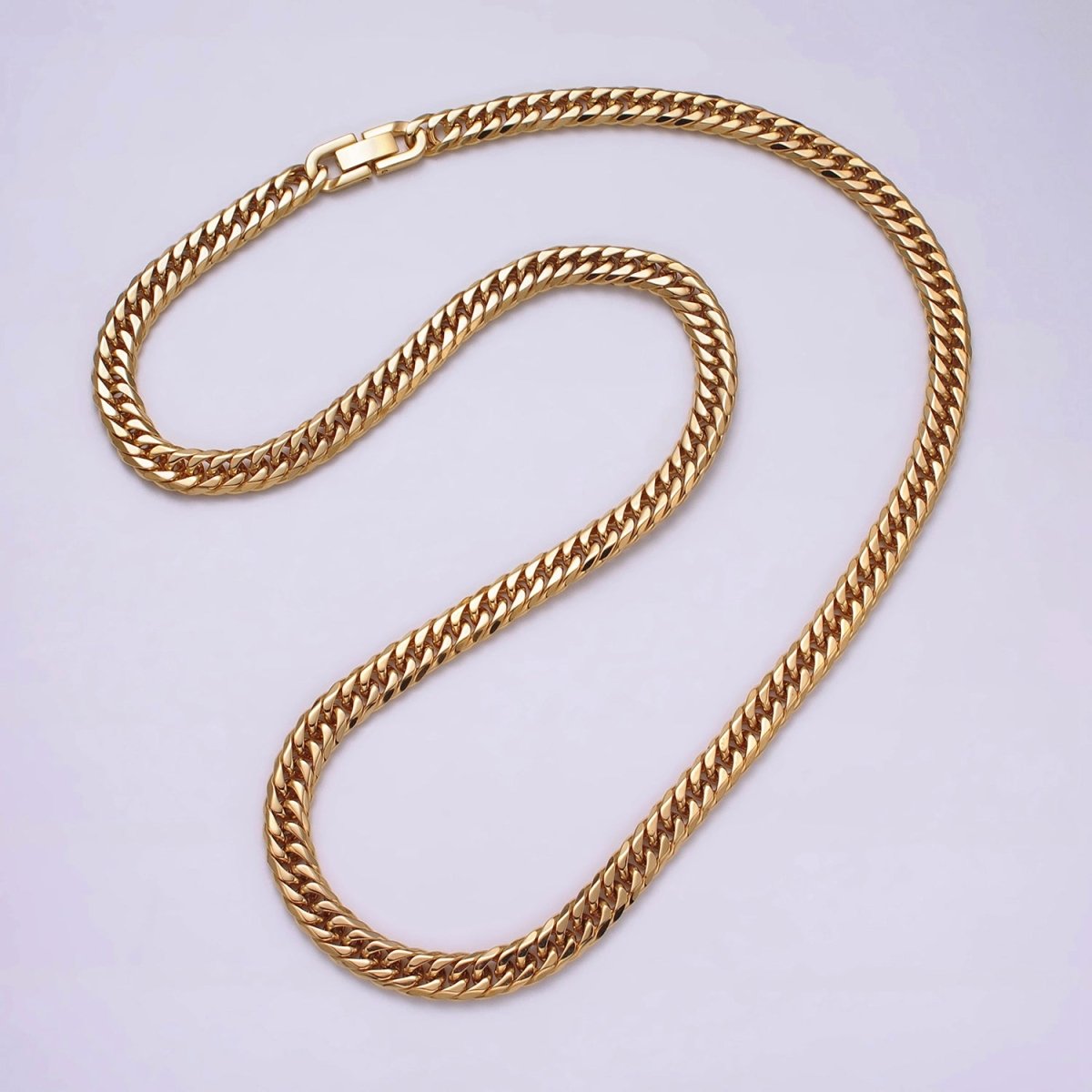 24.5 Inch Gold Cuban Curb Chain, Stainless Steel Heavy Flat Miami Cuban Curb for Men Necklace 8mm, 10mm, 12mm | WA-1717 to WA-1718 Clearance Pricing