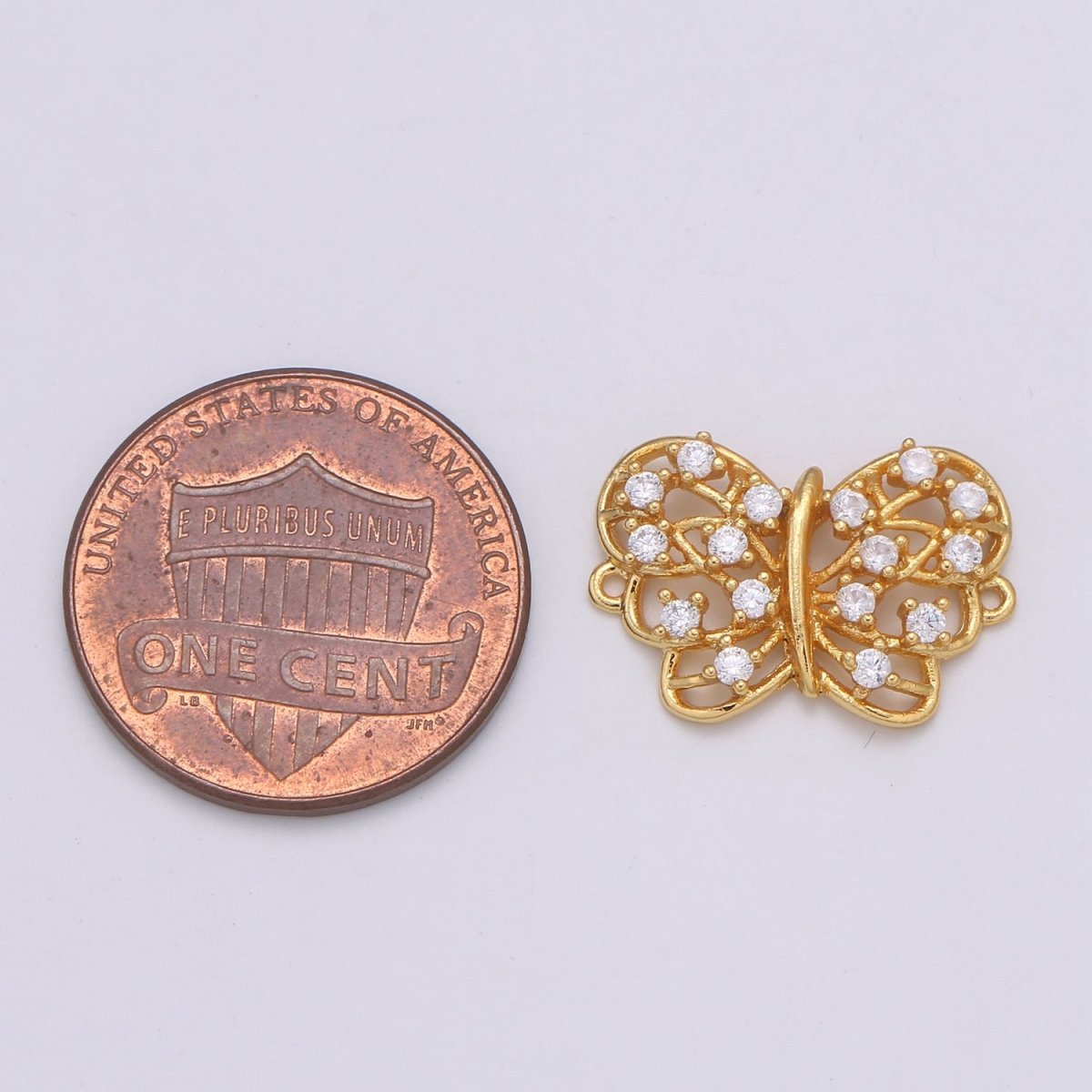 24K Cute Little Butterfly Connectors F-565 - DLUXCA