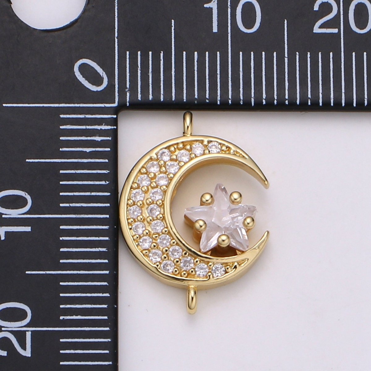 24K Dainty Gold Filled Celestial Moon and Star Connectors F-525 F-526