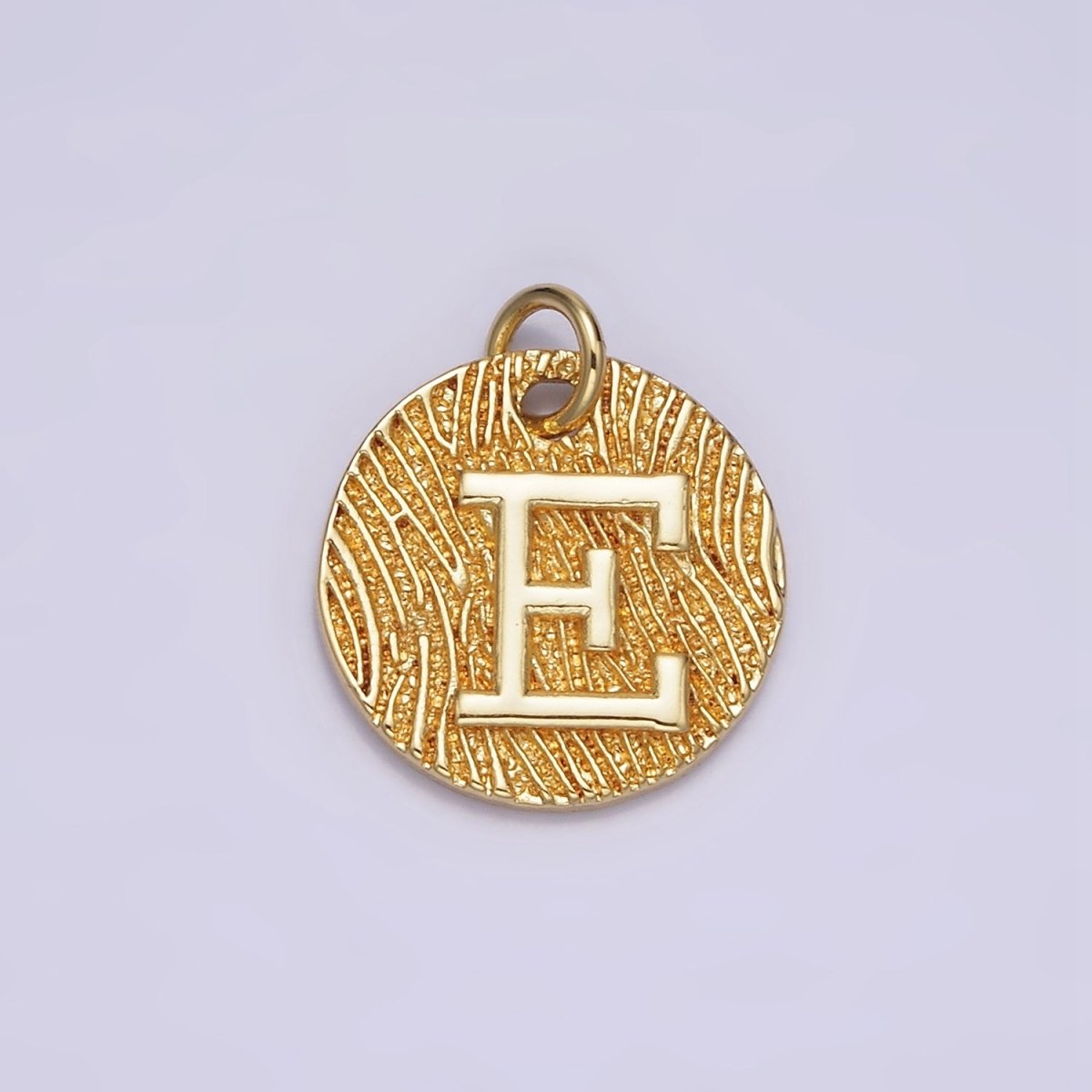 24K Gold Alphabet Charms, English Letter Pendants 15mm Initial Coin Pendants | A-A1119-A-A1131
