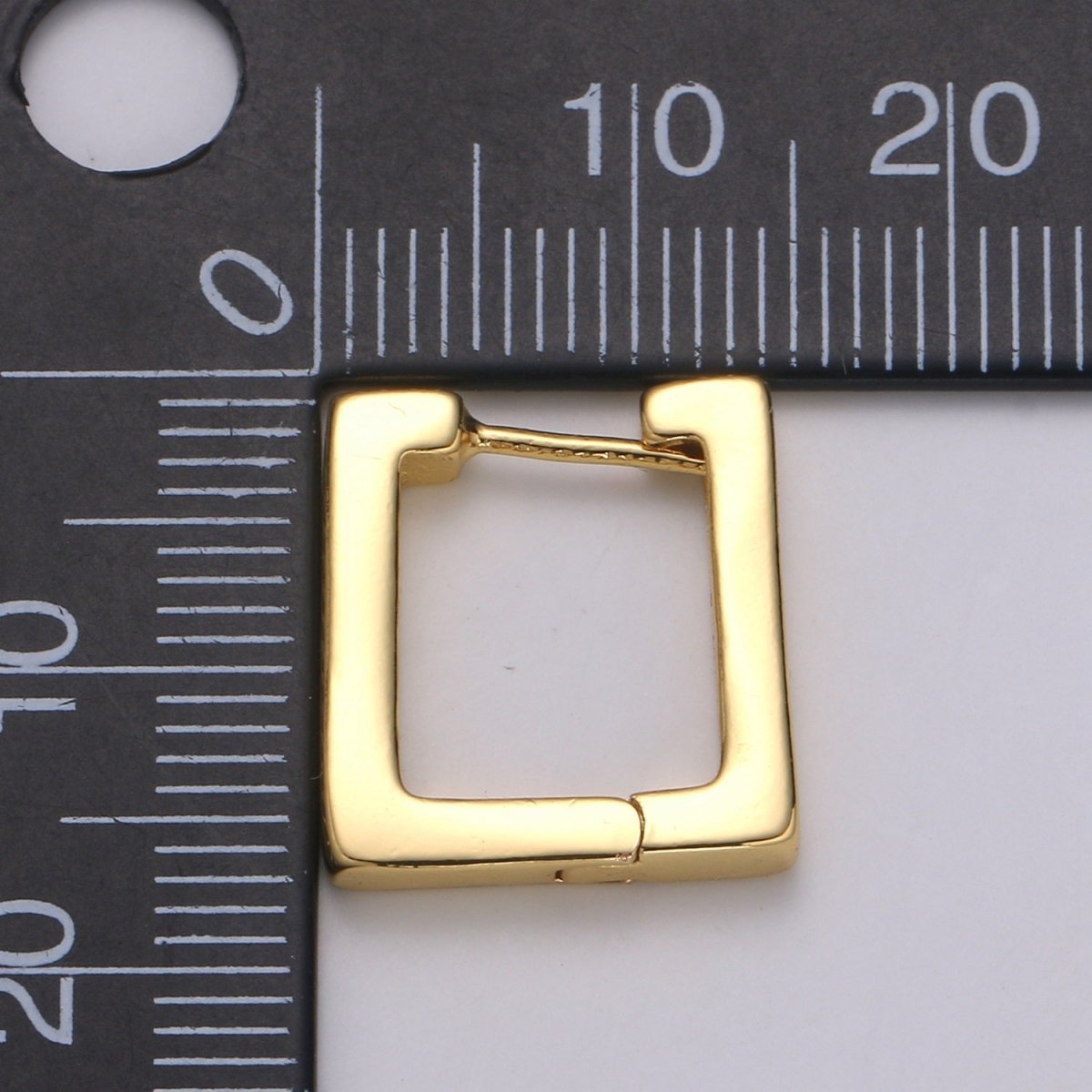 24k Gold Earrings, Square Huggie Earring, 16X15mm Square Earrings, DIY Earrings, Everyday Wear Earrings Gift Jewelry Earring P-032 - DLUXCA