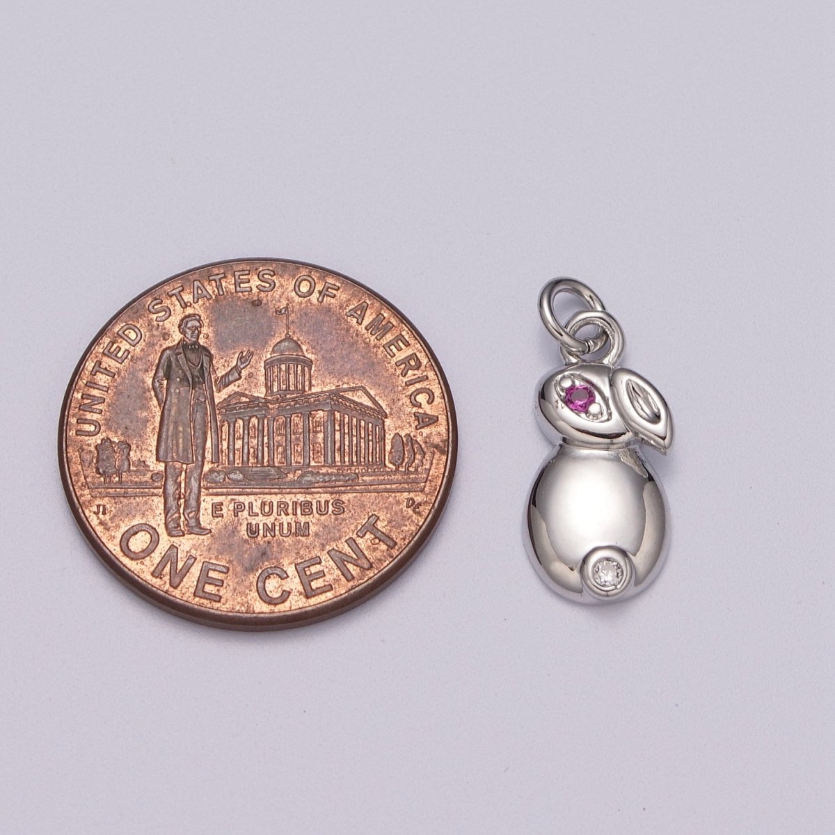 24k Gold Filed CZ Micro Pave Rabbit Bunny Charm Pendant Medallion Charm Cubic Zirconia M-902 M-903