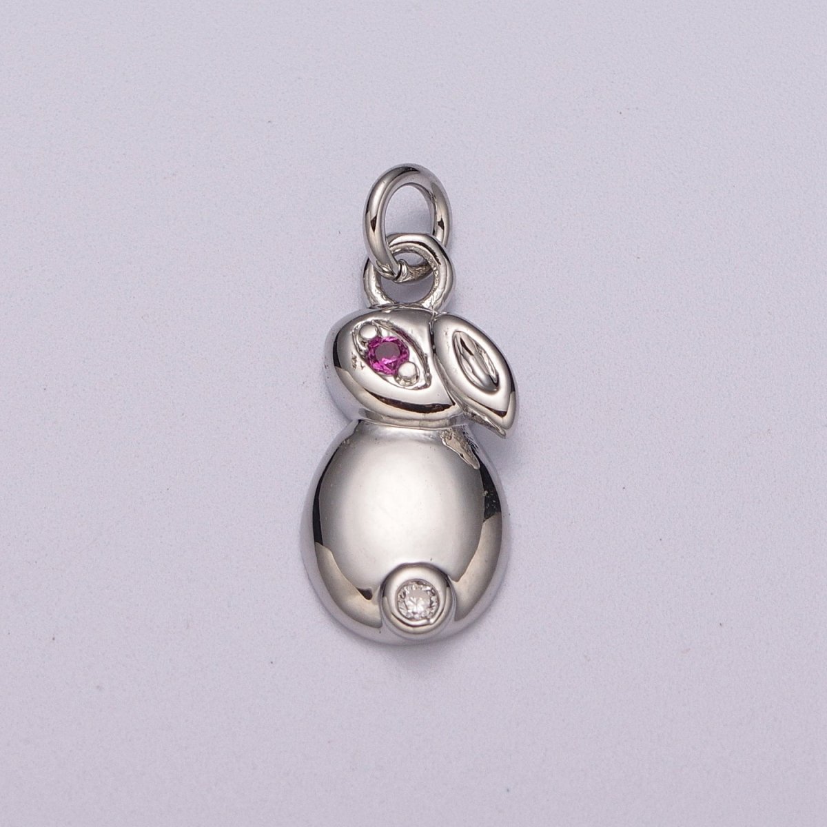 24k Gold Filed CZ Micro Pave Rabbit Bunny Charm Pendant Medallion Charm Cubic Zirconia M-902 M-903