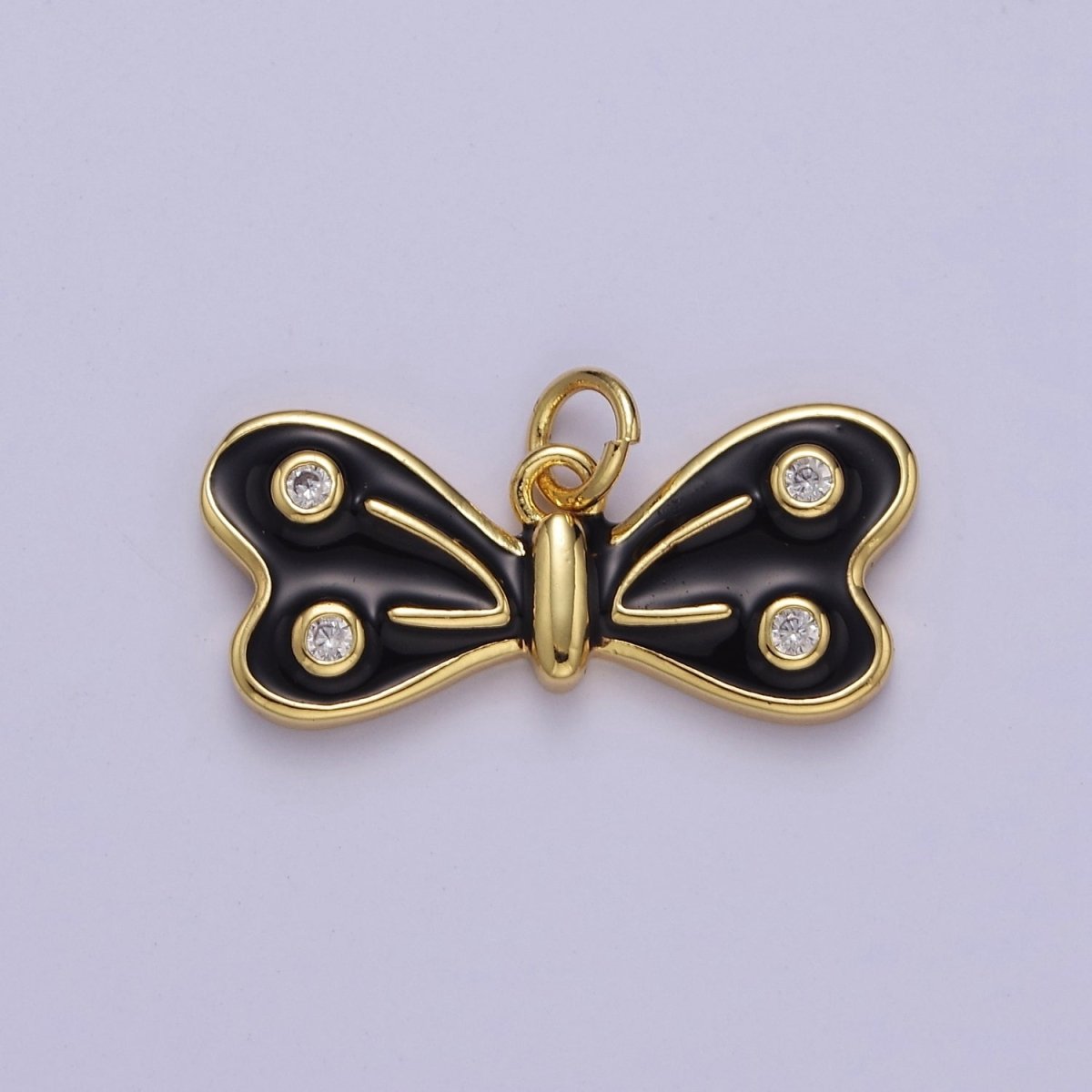 24k Gold Fill Enamel Butterfly Charm, Mini Butterfly Charm, Animal Gold Butterfly E-765 E-766 E-767