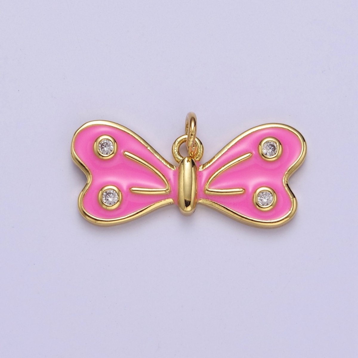 24k Gold Fill Enamel Butterfly Charm, Mini Butterfly Charm, Animal Gold Butterfly E-765 E-766 E-767