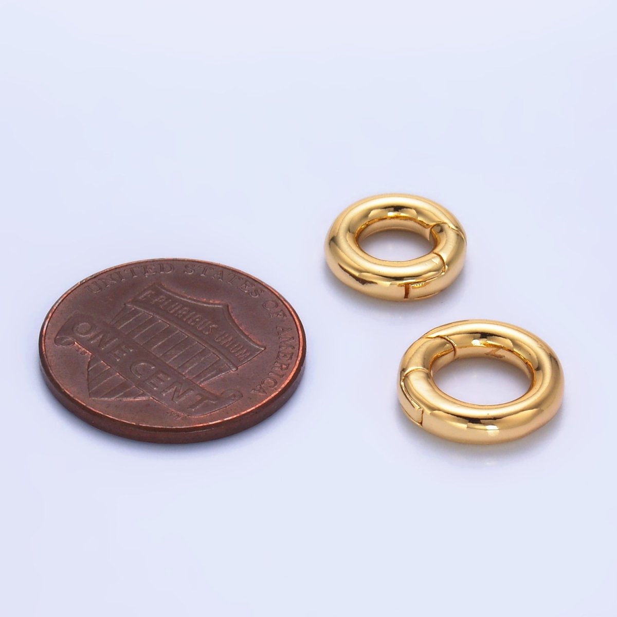 24K Gold Filled 10.5mm, 12mm Round Push Spring Gate Finding | Z1041 Z1042