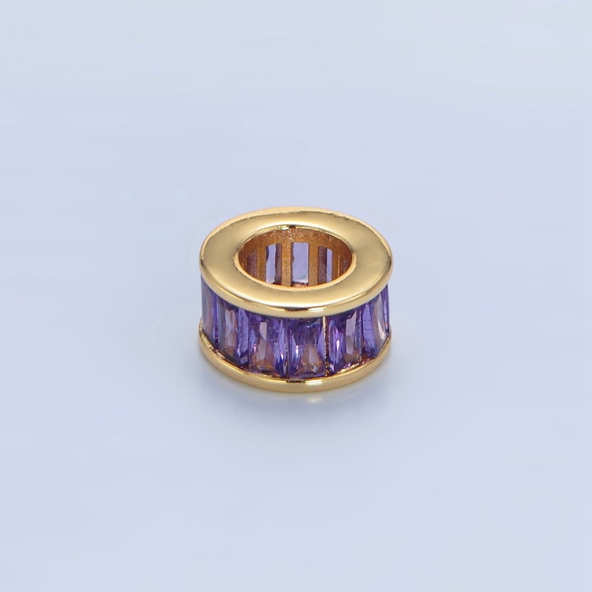 24K Gold Filled 10.5mm Baguette CZ Rhondelle Bead | B006