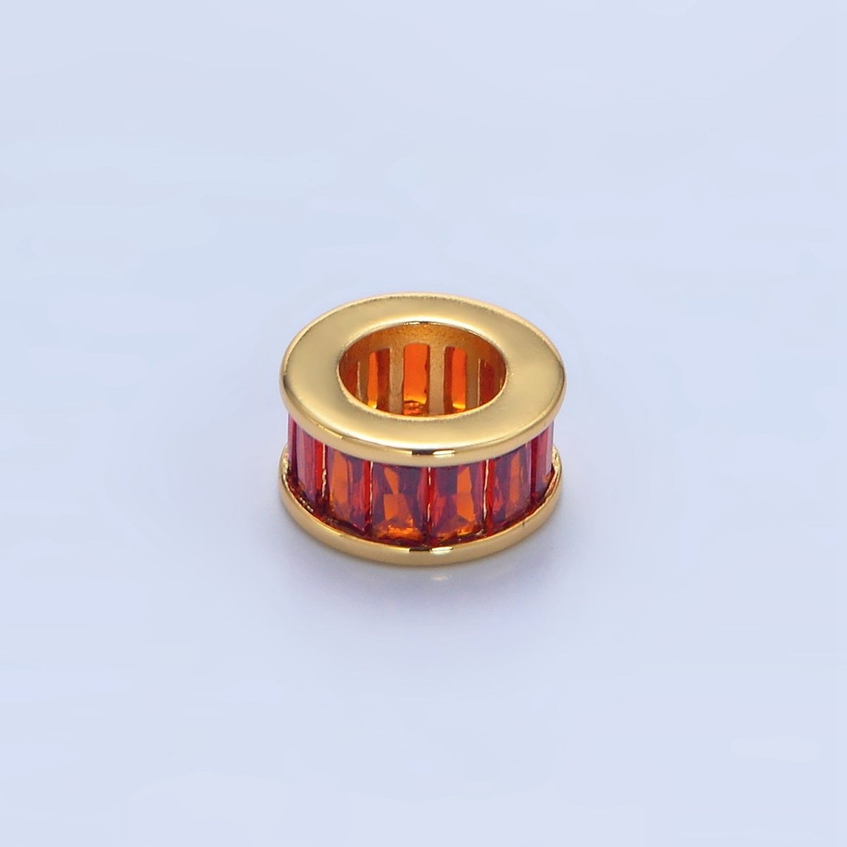 24K Gold Filled 10.5mm Baguette CZ Rhondelle Bead | B006