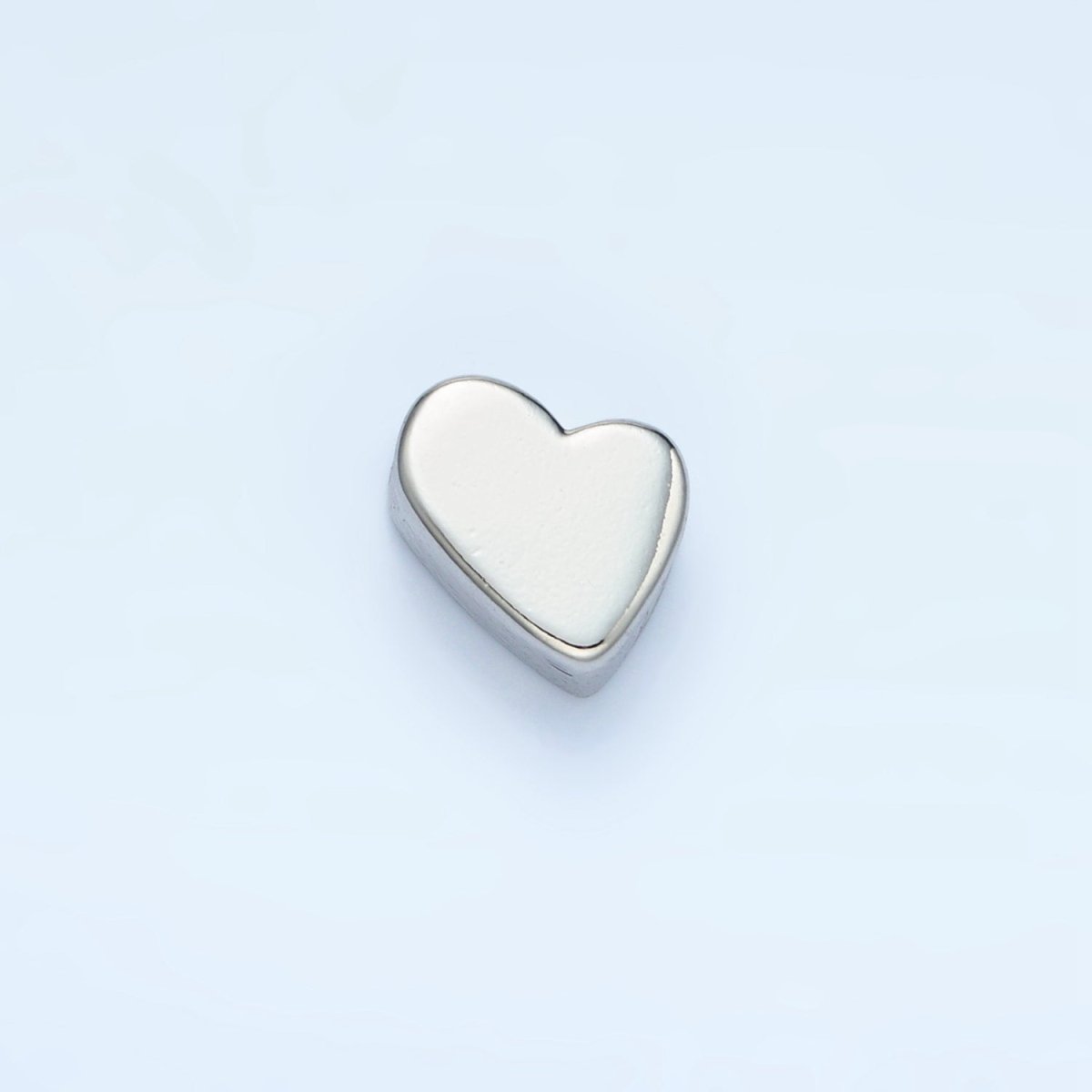 24K Gold Filled 10mm Abstract Heart Minimalist Bead in Gold & Silver | B092