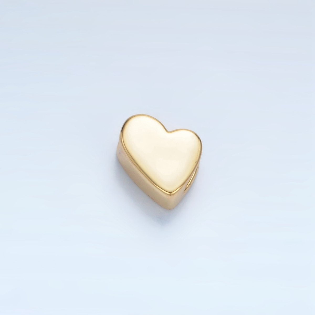24K Gold Filled 10mm Abstract Heart Minimalist Bead in Gold & Silver | B092