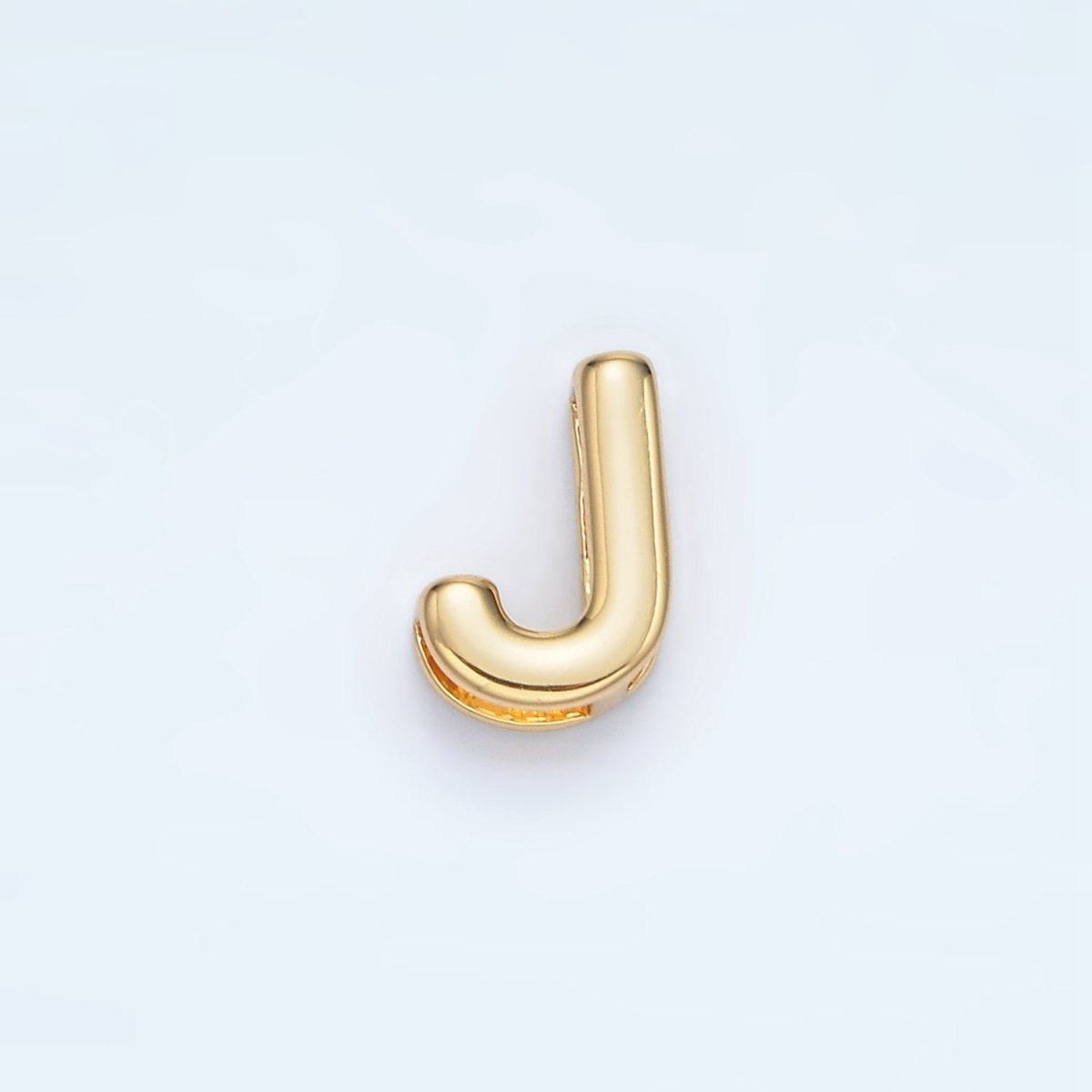 24K Gold Filled 10mm Chubby Minimalist Alphabet Letter Initial Personalized Bead | A1578-A1590