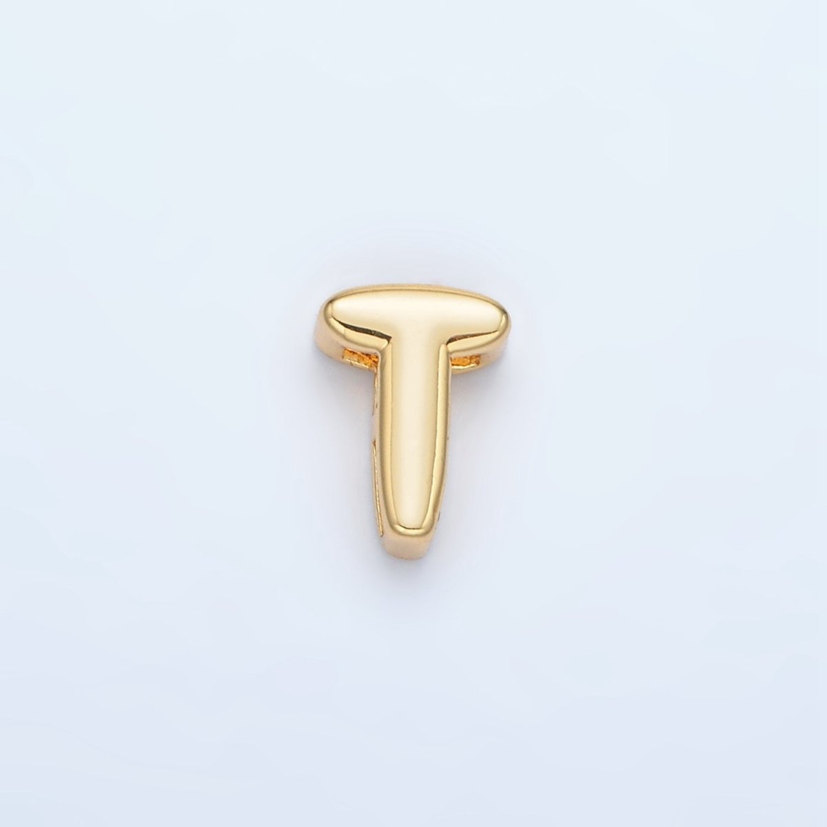 24K Gold Filled 10mm Chubby Minimalist Alphabet Letter Initial Personalized Bead | A1578-A1590