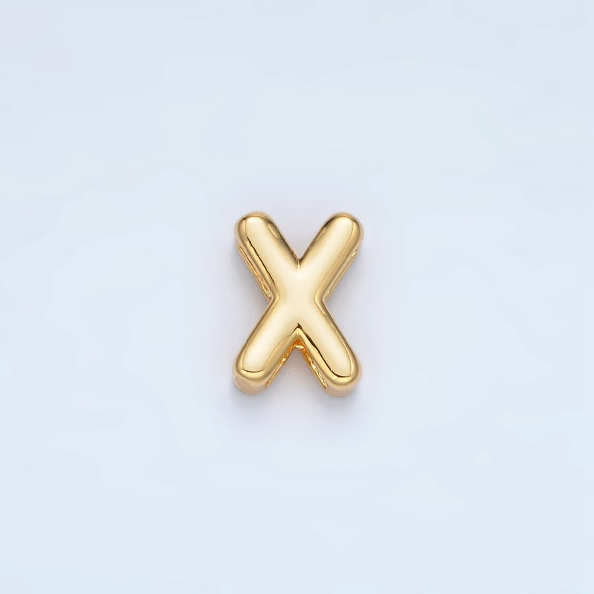 24K Gold Filled 10mm Chubby Minimalist Alphabet Letter Initial Personalized Bead | A1578-A1590
