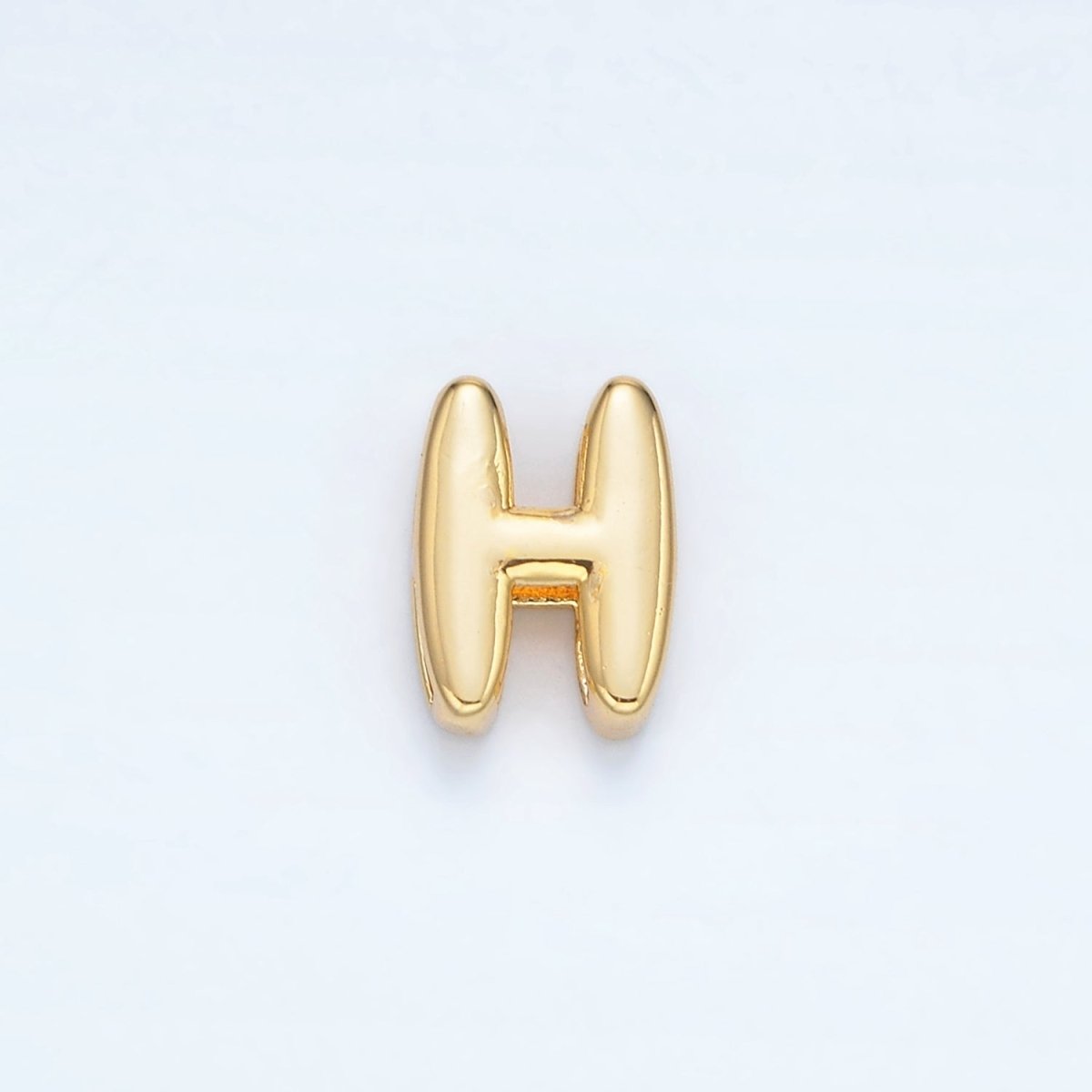 24K Gold Filled 10mm Chubby Minimalist Alphabet Letter Initial Personalized Bead | A1578-A1590