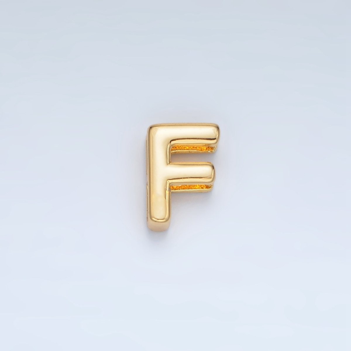 24K Gold Filled 10mm Chubby Minimalist Alphabet Letter Initial Personalized Bead | A1578-A1590