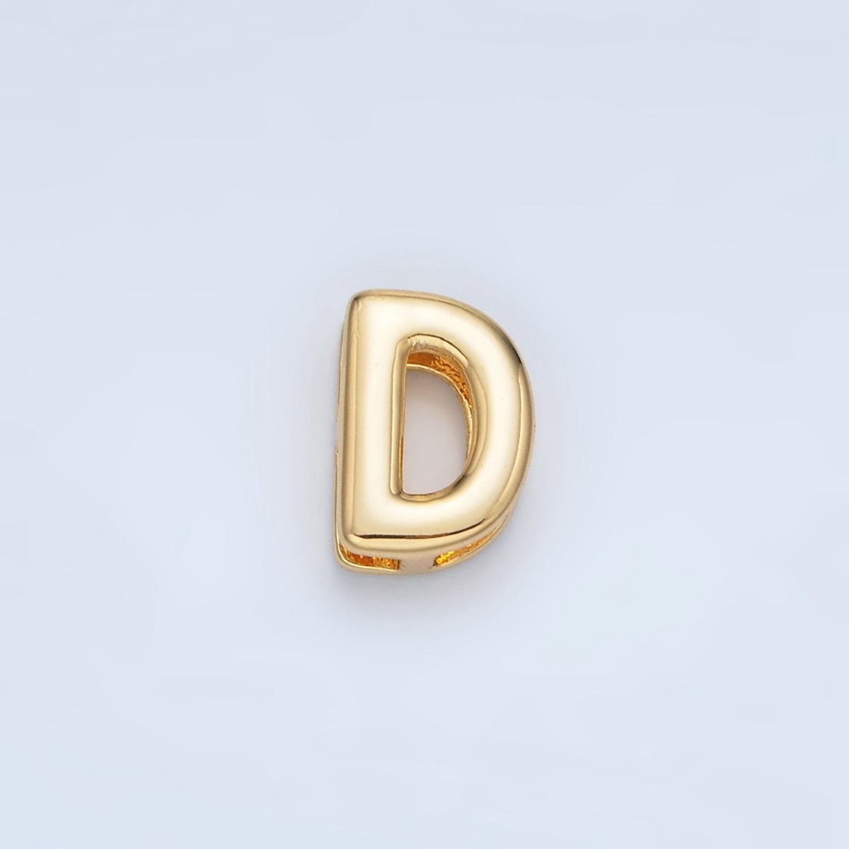 24K Gold Filled 10mm Chubby Minimalist Alphabet Letter Initial Personalized Bead | A1578-A1590