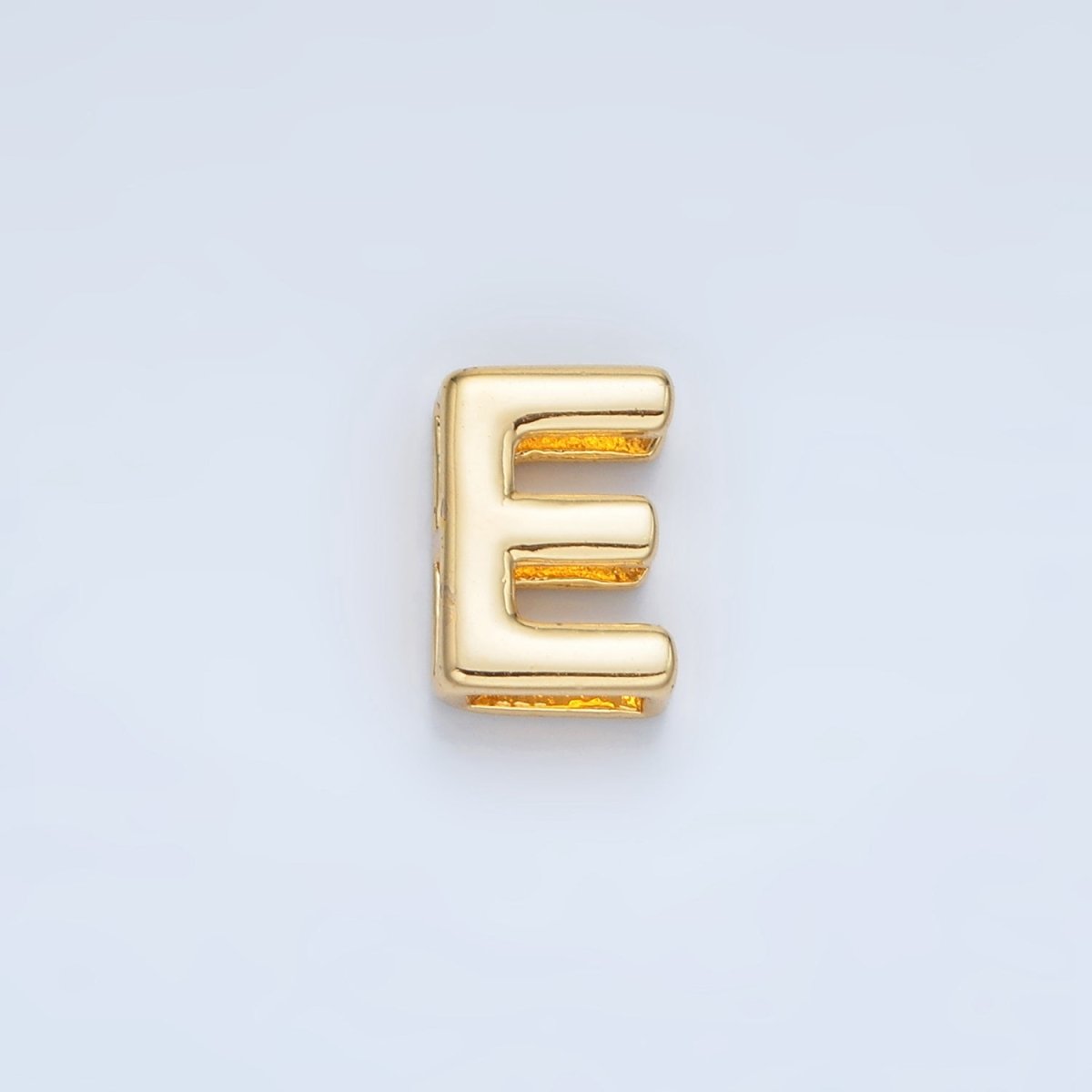 24K Gold Filled 10mm Chubby Minimalist Alphabet Letter Initial Personalized Bead | A1578-A1590