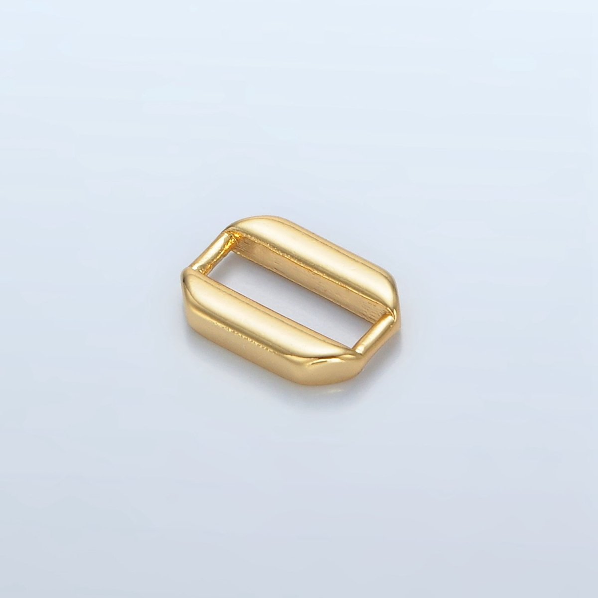 24K Gold Filled 10mm Edged Oblong Link Findings in Gold & Silver | Z860