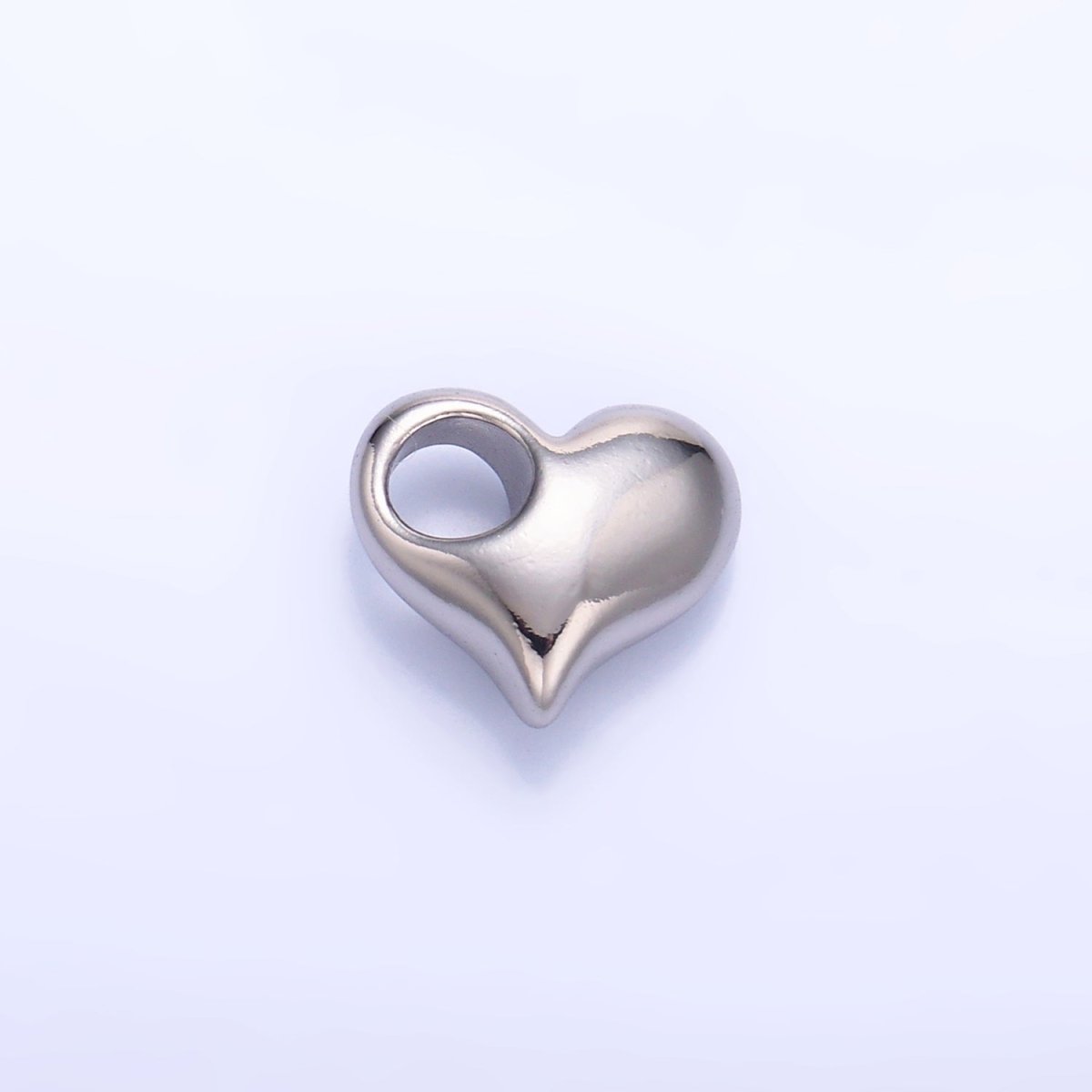 24K Gold Filled 10mm Heart 3D Multidimensional Charm in Gold & Silver | M181