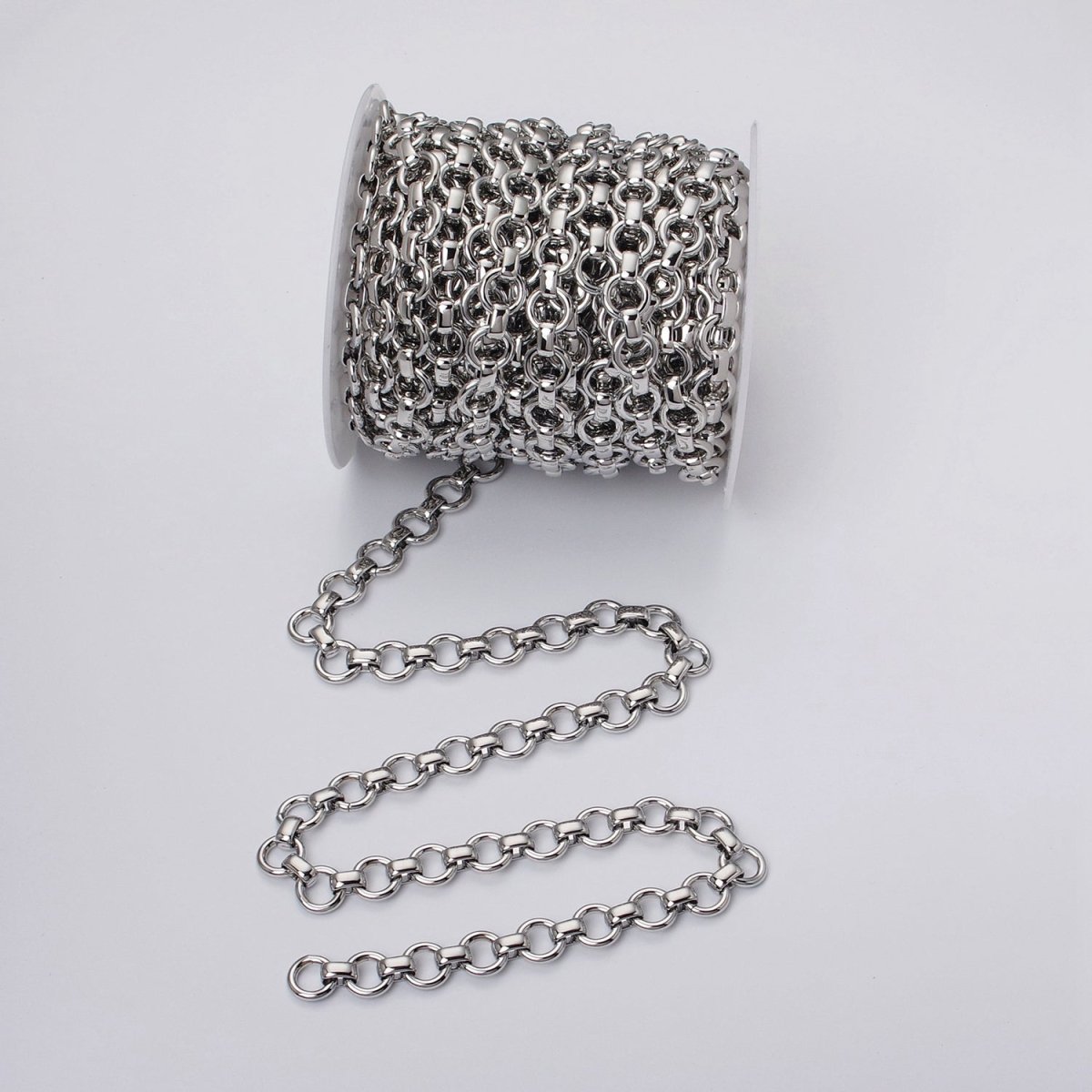 24k Gold Filled 10mm Rolo Wide Cable Link Unfinished Yard Chain in Gold & Silver | ROLL-1128 ROLL-1201 Clearance Pricing