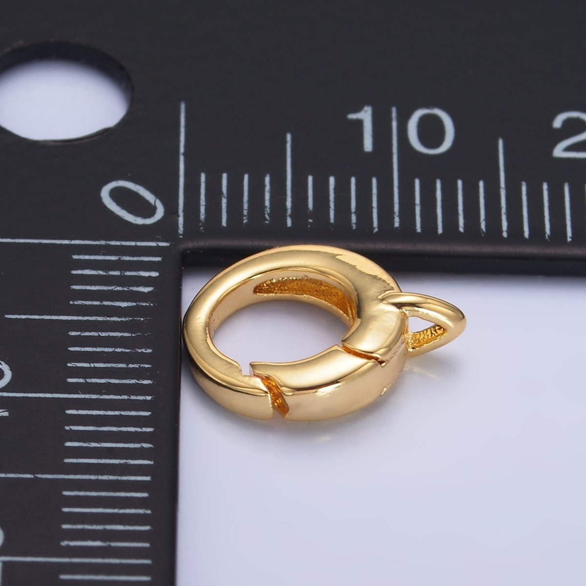 24K Gold Filled 10mm Round Push Gate Drop Loop Finding in Gold & Silver | Z1022