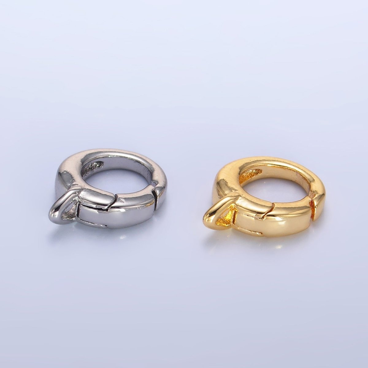 24K Gold Filled 10mm Round Push Gate Drop Loop Finding in Gold & Silver | Z1022