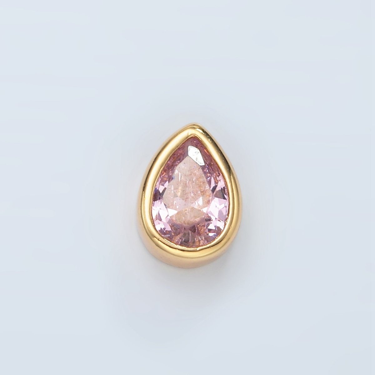 24K Gold Filled 11mm Black, Pink, Clear, Green CZ Teardrop Bead | B304 B305