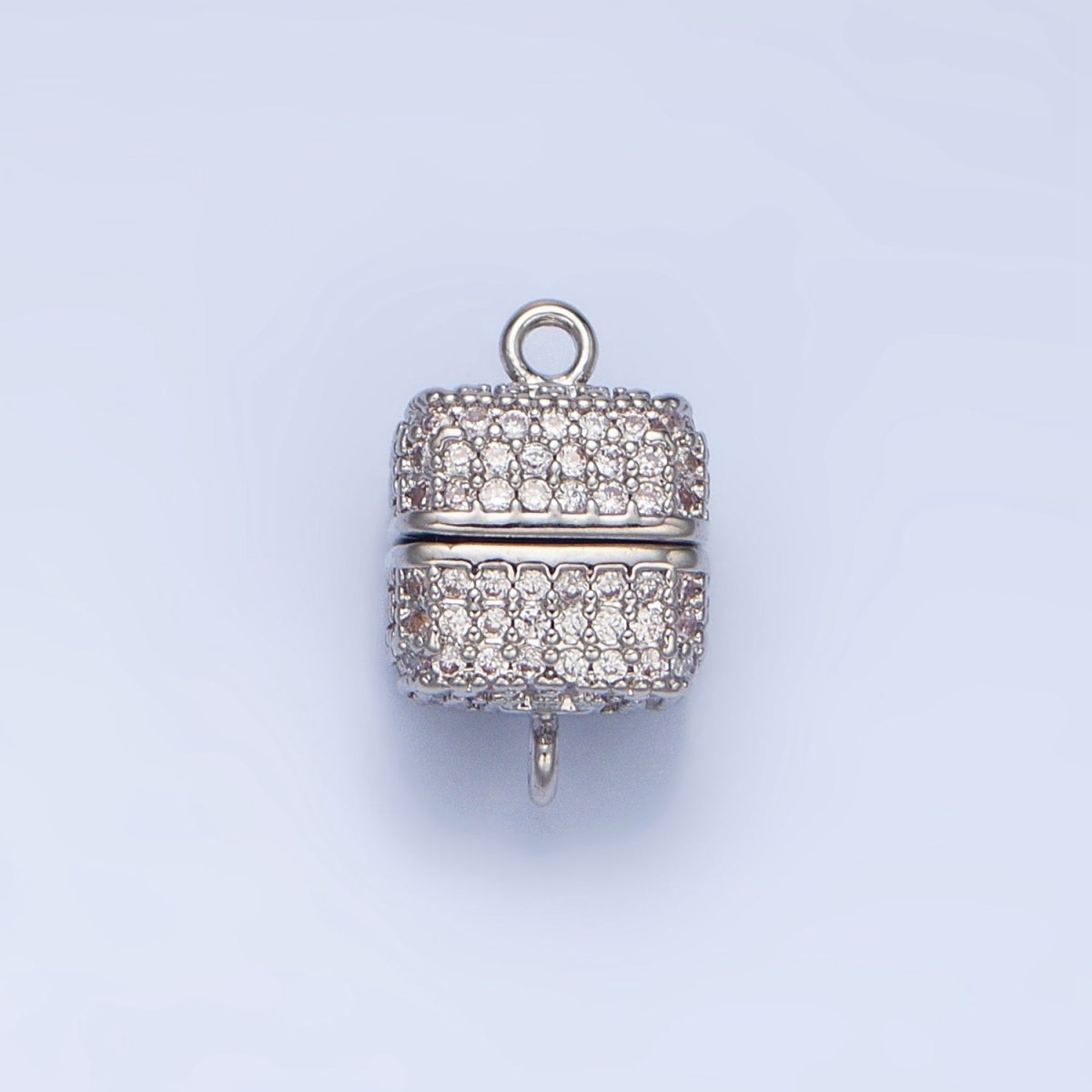 24K Gold Filled 11mm Micro Paved CZ Magnetic Closure Findings in Gold & Silver | Z896