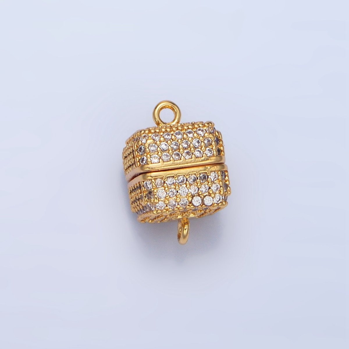 24K Gold Filled 11mm Micro Paved CZ Magnetic Closure Findings in Gold & Silver | Z896